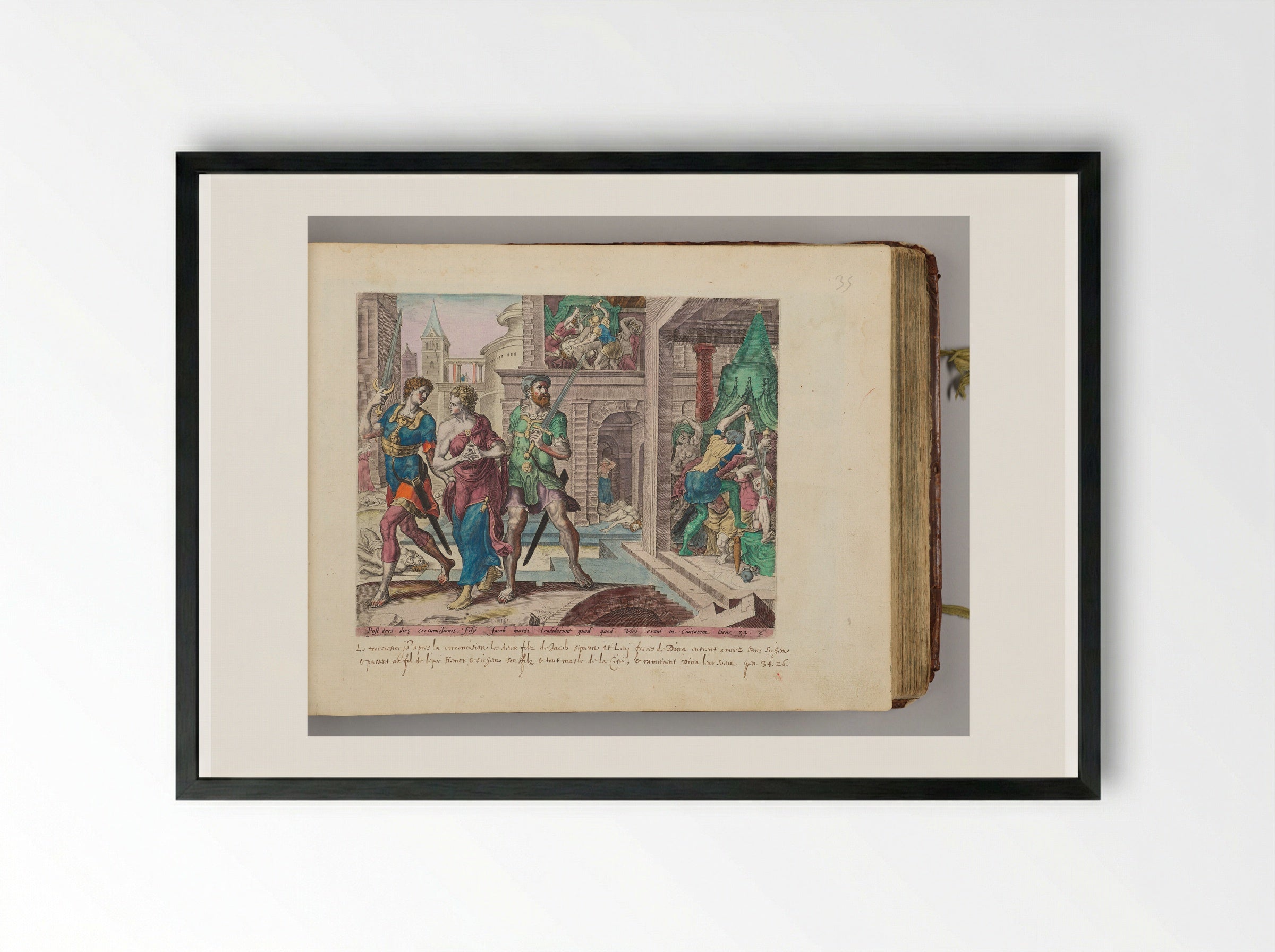 Dinah Taken Home by Simeon and Levi - Jan Harmensz. Muller - Framed Print Black