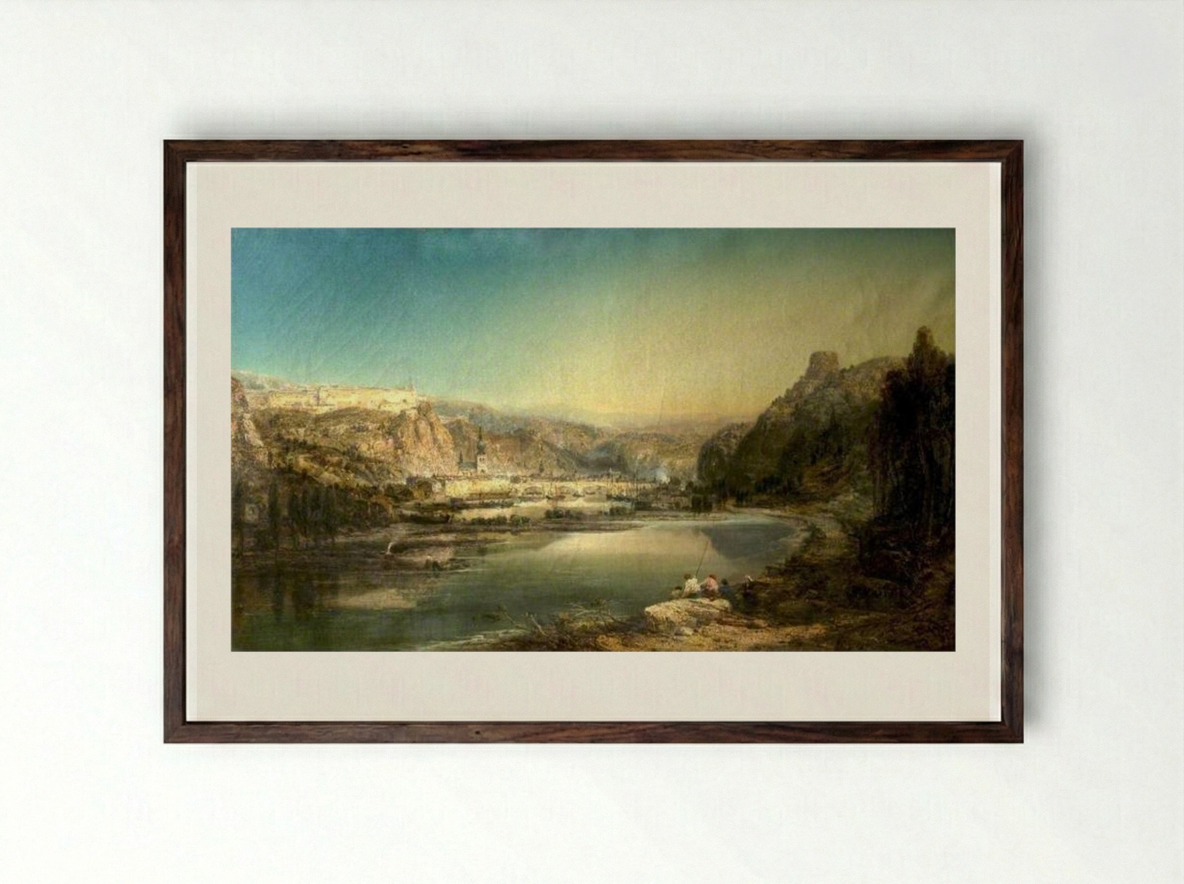 Dinant, Belgium - James Webb - Framed Print Dark Wood