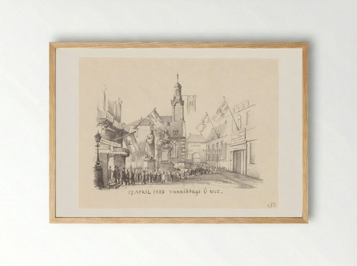 Dinerkaart met vlaggen - Theo van Hoytema - Framed Print Wood