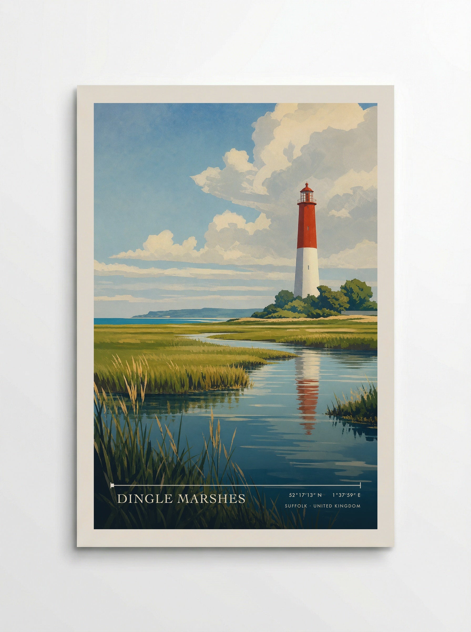 Dingle Marshes Suffolk United Kingdom Travel Poster - Poster