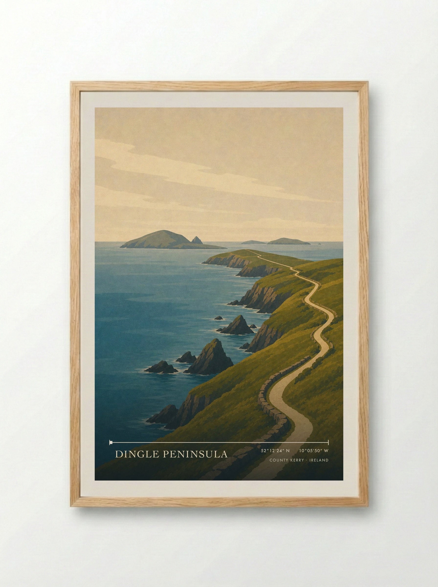 Dingle Peninsula Travel Poster - Framed Print Wood