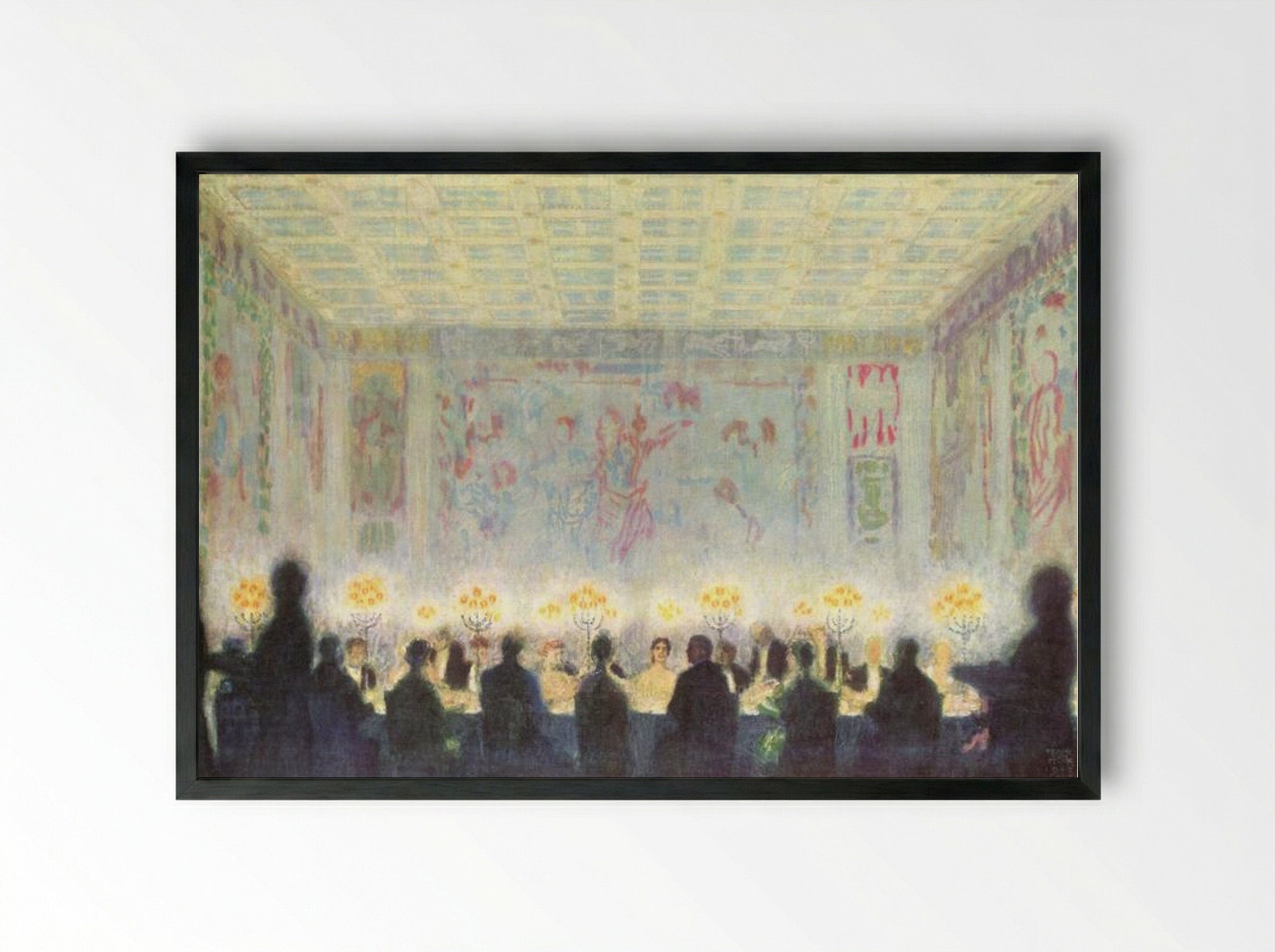 Dinner - Franz von Stuck - Framed Print Black