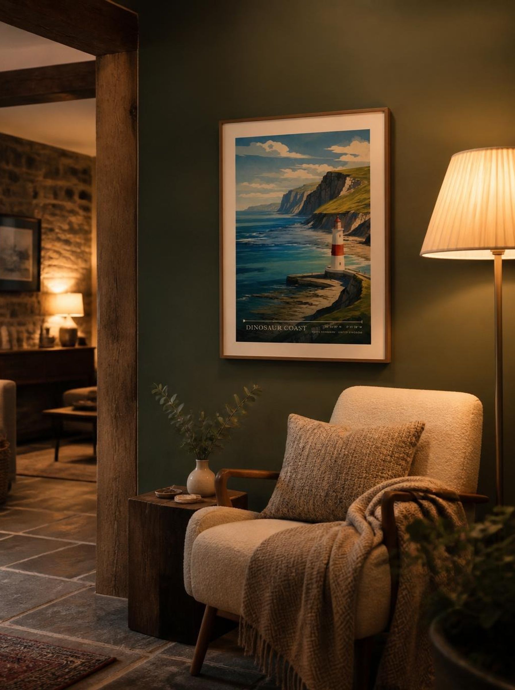 Dinosaur Coast North Yorkshire United Kingdom Travel Poster - Lifestyle