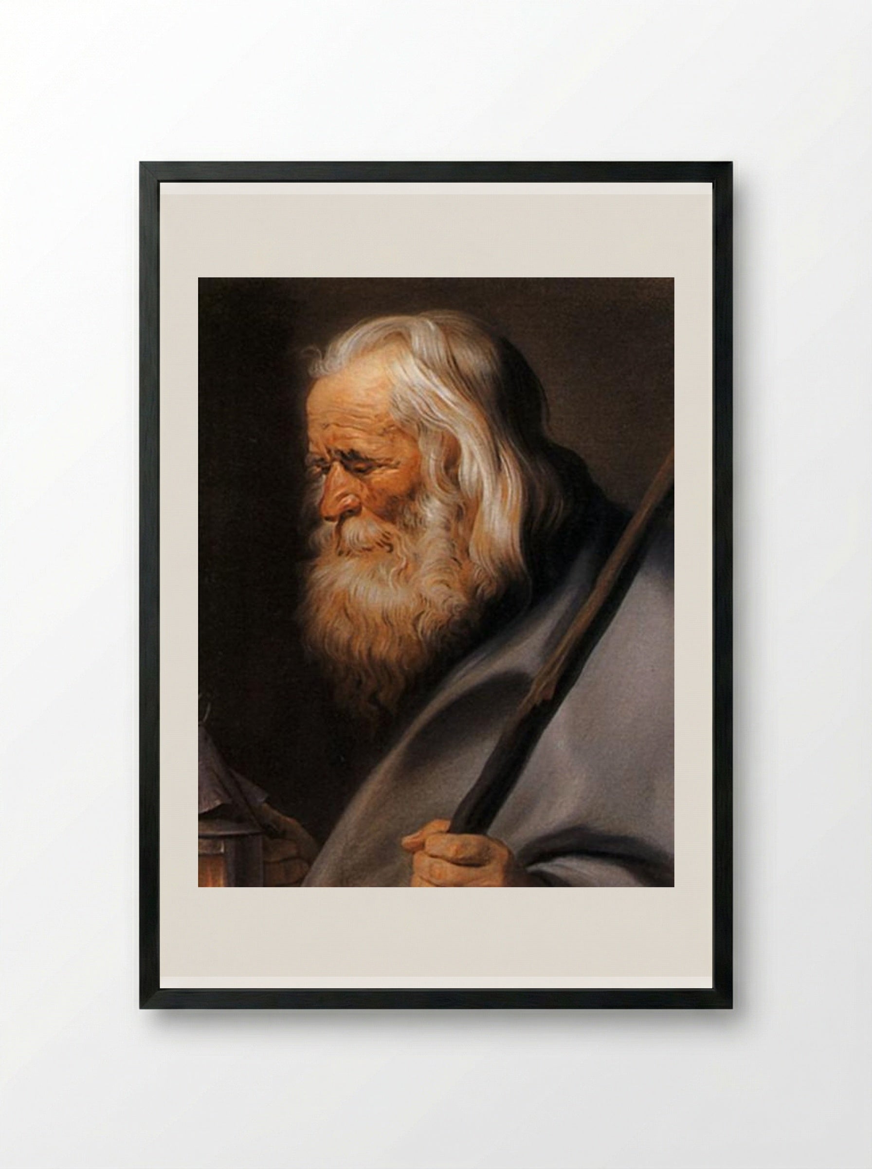 Diogenes, after Peter Paul Rubens - Maurice Quentin de La Tour - Framed Print Black