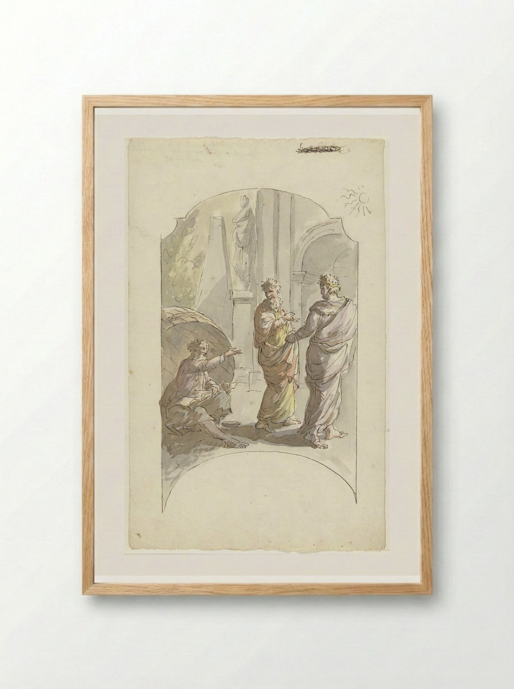 Diogenes and Alexander the Great - Elias van Nijmegen - Framed Print Wood