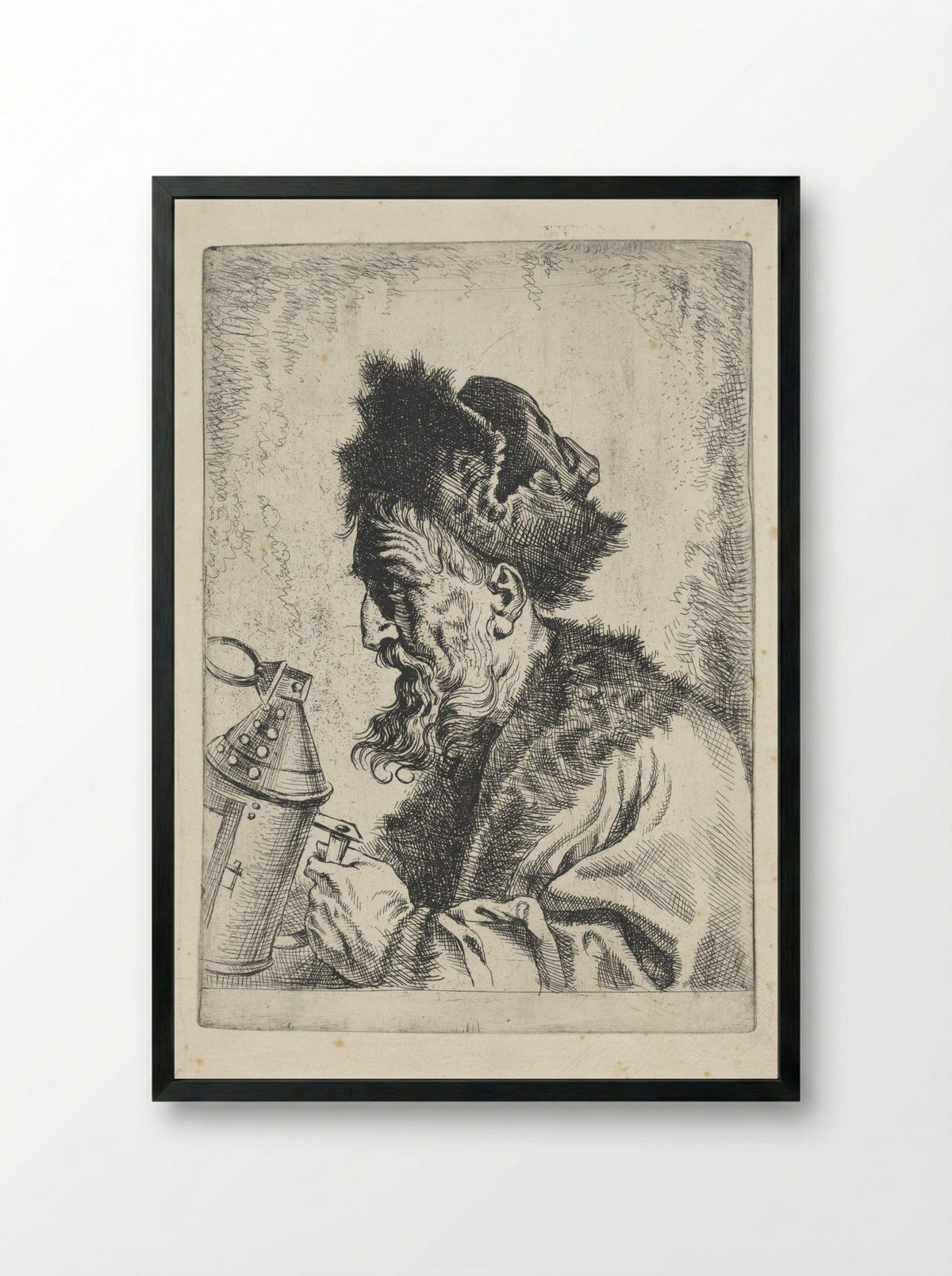 Diogenes with the Lantern - Gerard Seghers - Framed Print Black