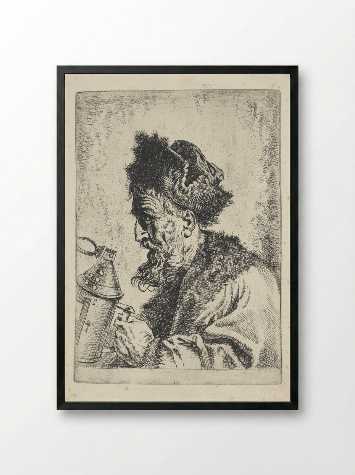 Diogenes with the Lantern - Gerard Seghers - Framed Print Black