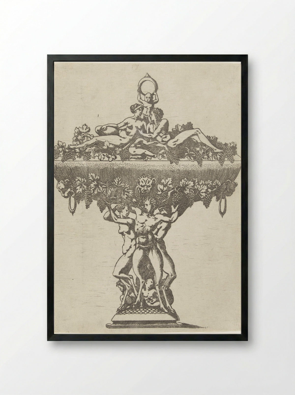 Dish with a Loving Couple - Antonio Fantuzzi - Framed Print Black