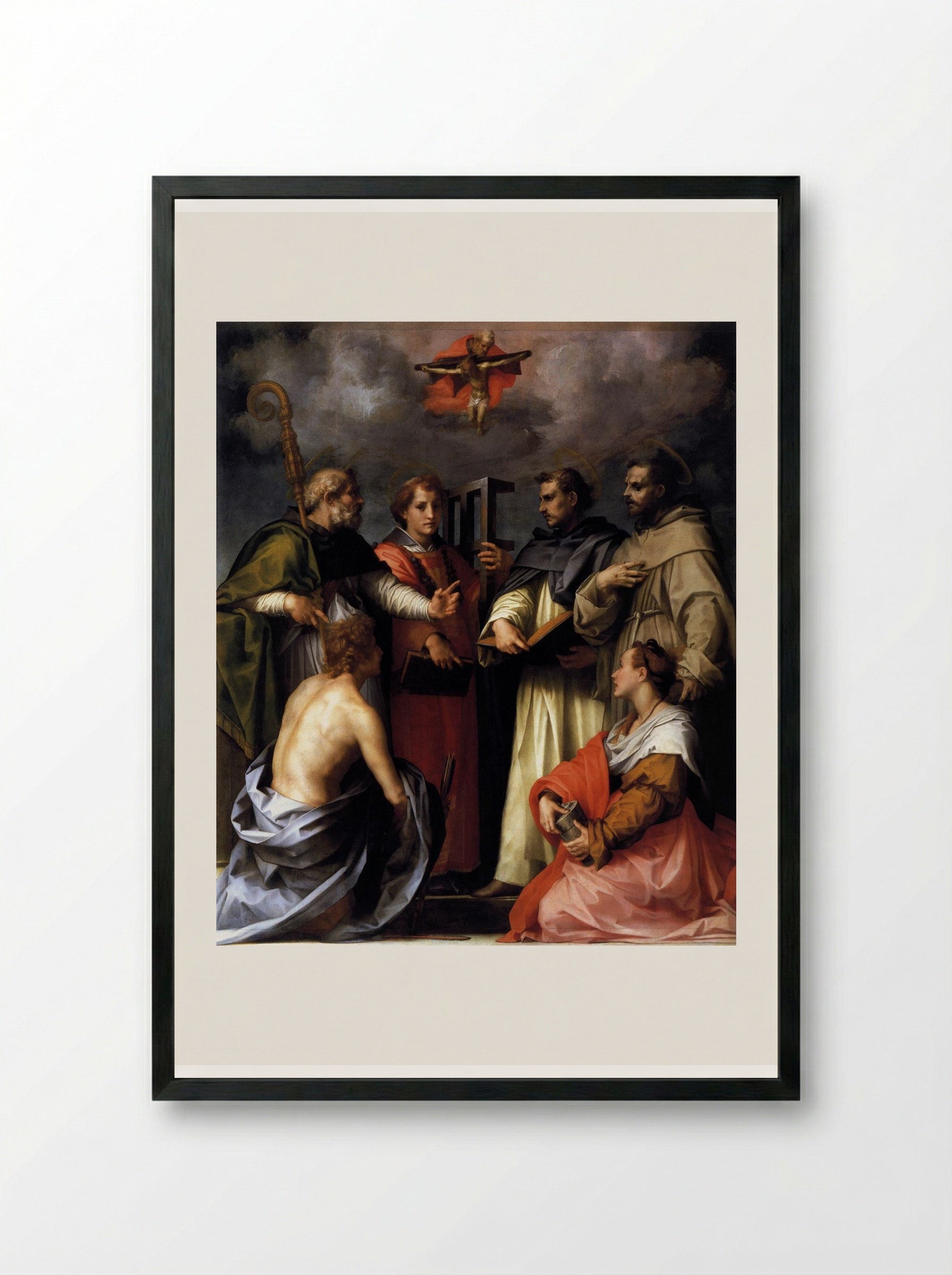 Disputation on the Trinity - Andrea del Sarto - Framed Print Black
