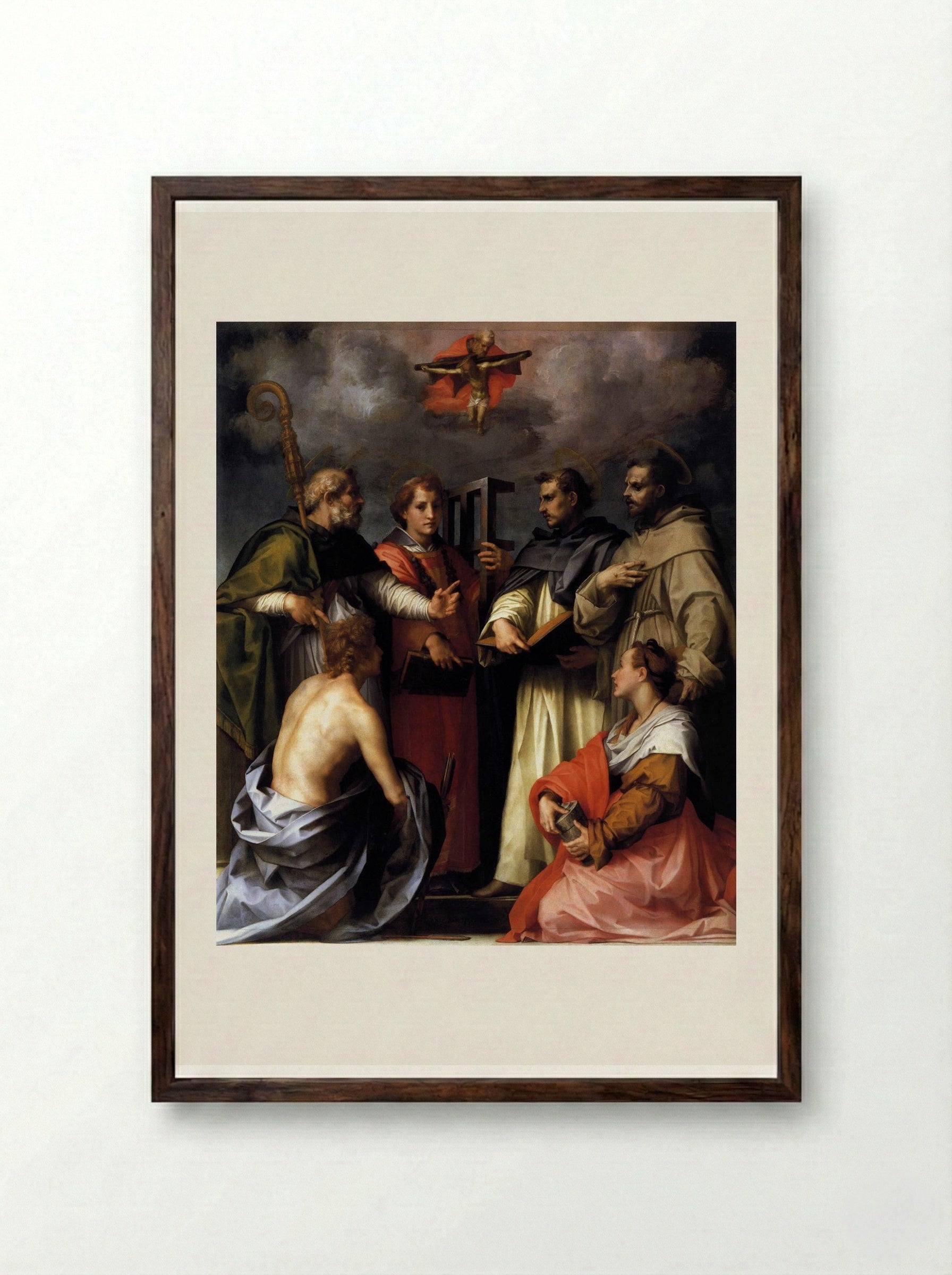 Disputation on the Trinity - Andrea del Sarto - Framed Print Dark Wood