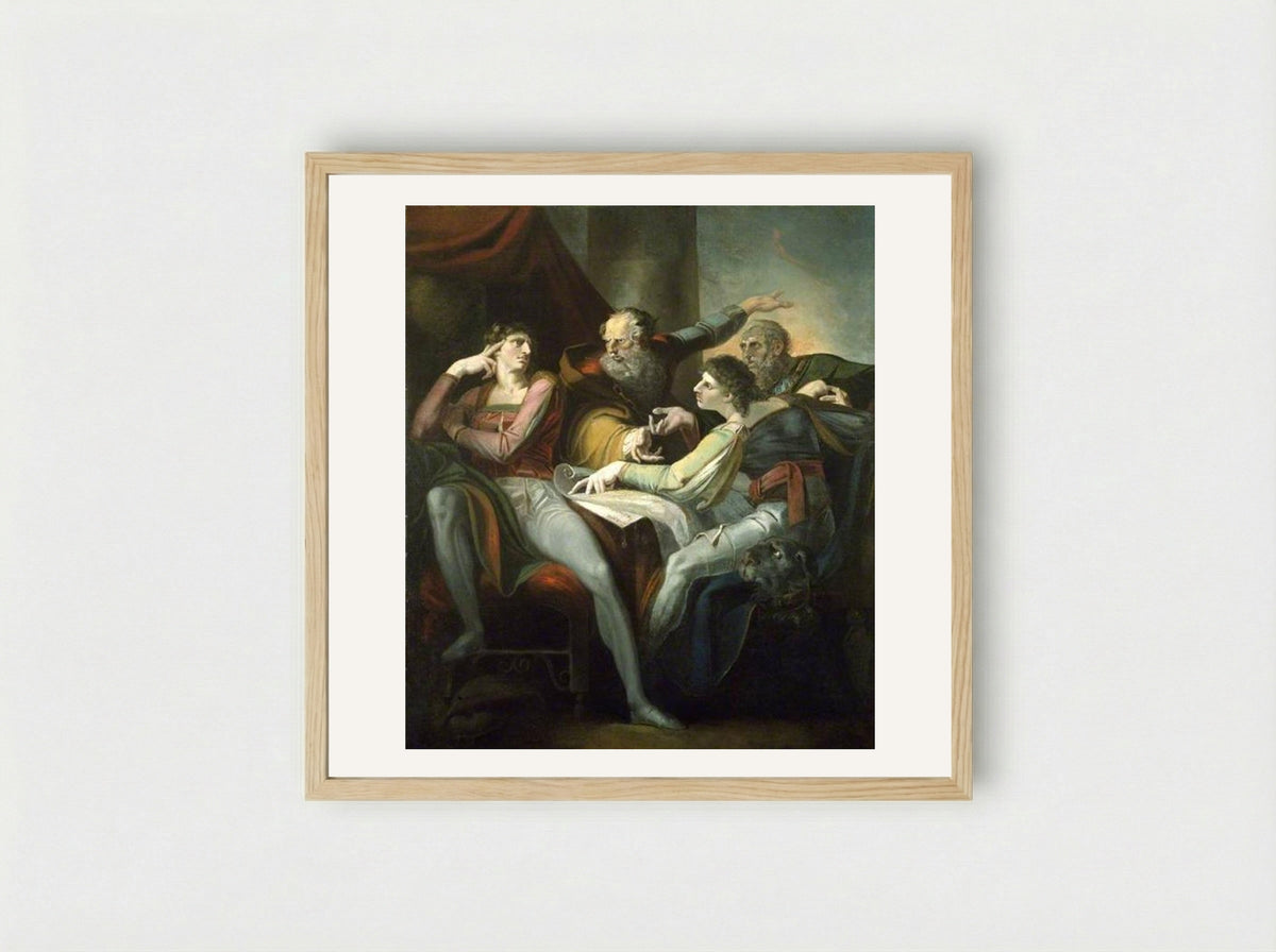 Dispute between Hotspur, Glendower, Mortimer and Worcester - Henry Fuseli - Framed Print Wood