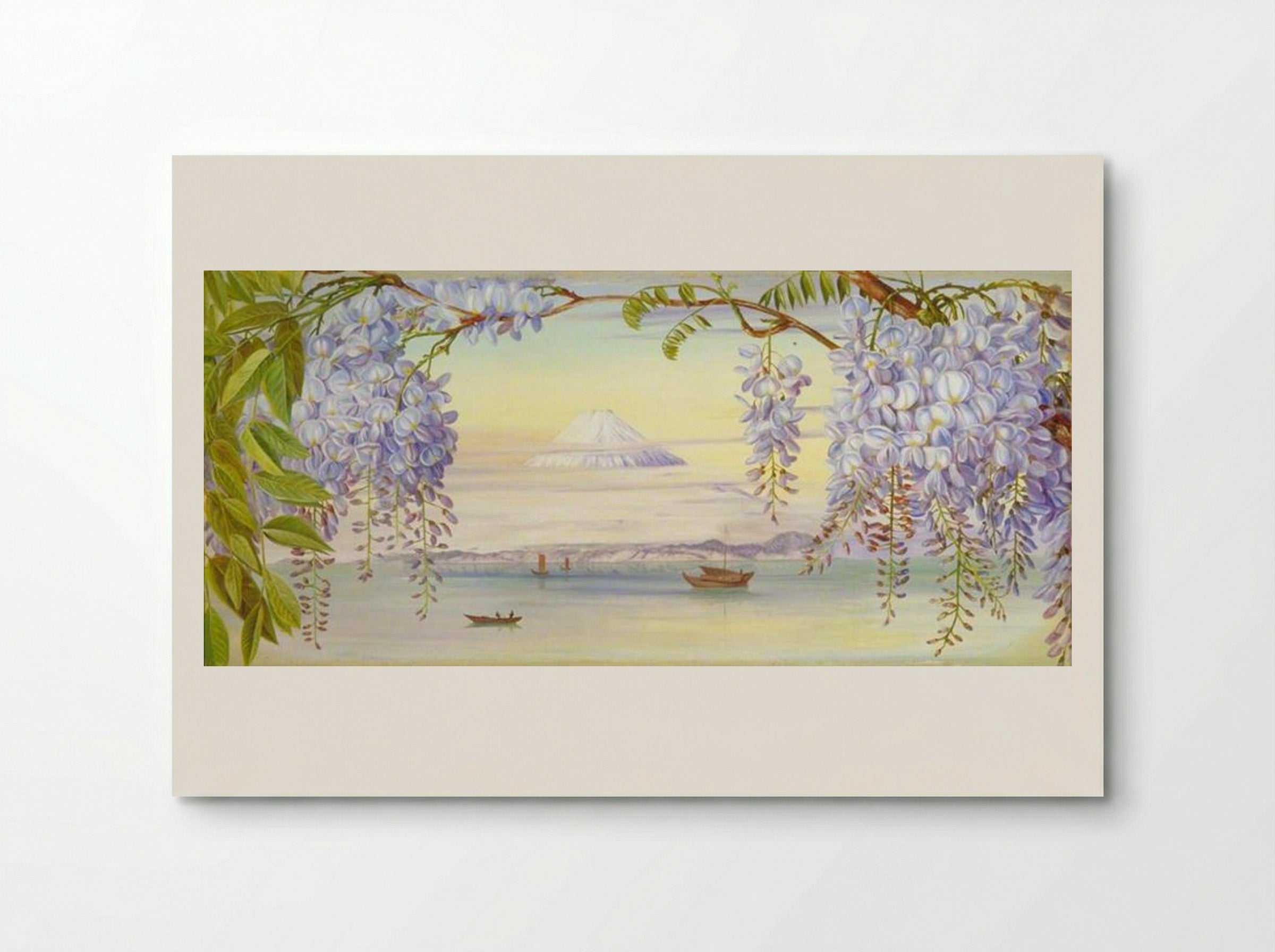 Distant View of Mount Fujiyama, Japan, and Wistaria - Marianne North - Poster