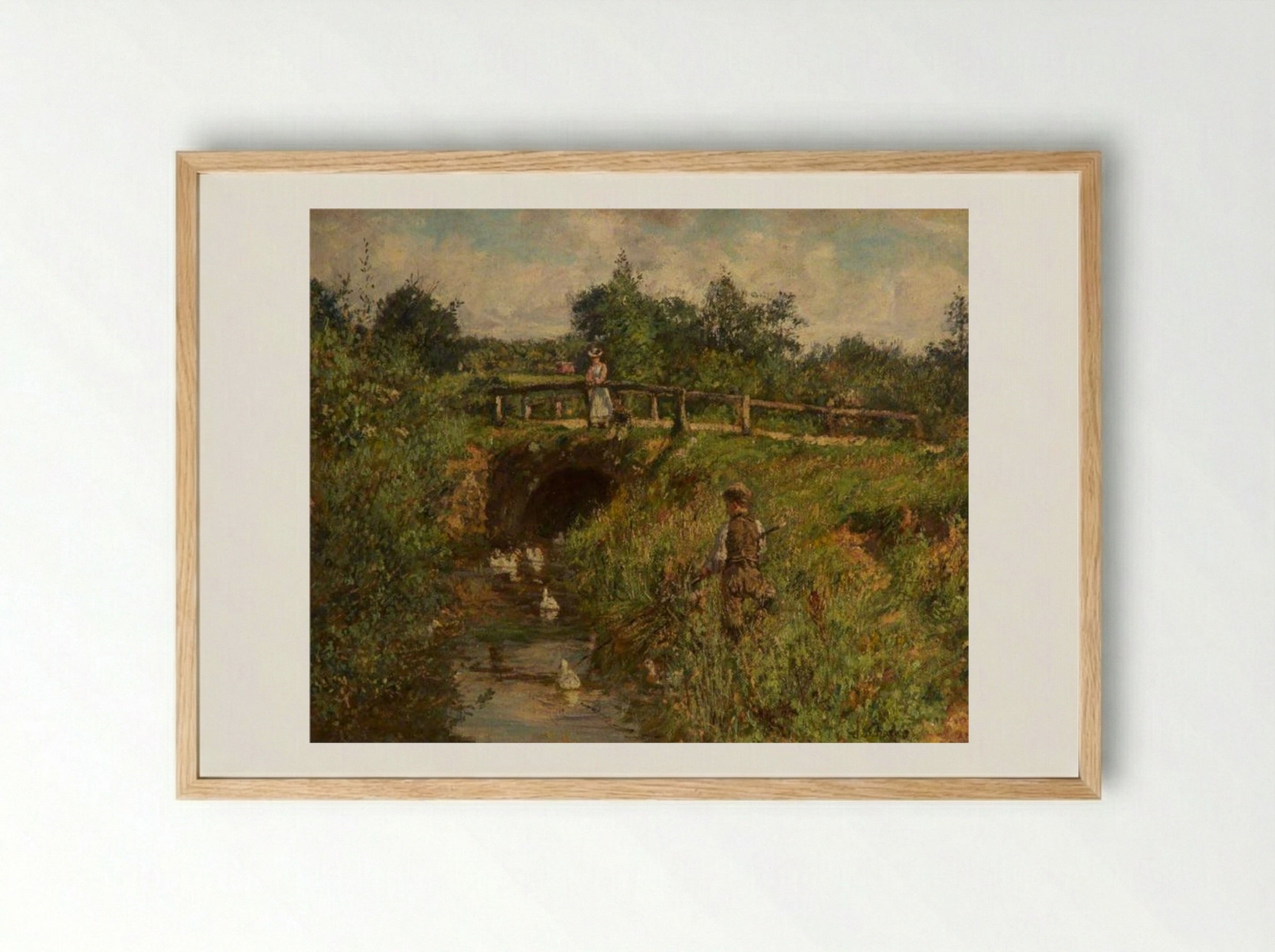 Disturbing the Fishers - James Charles - Framed Print Wood