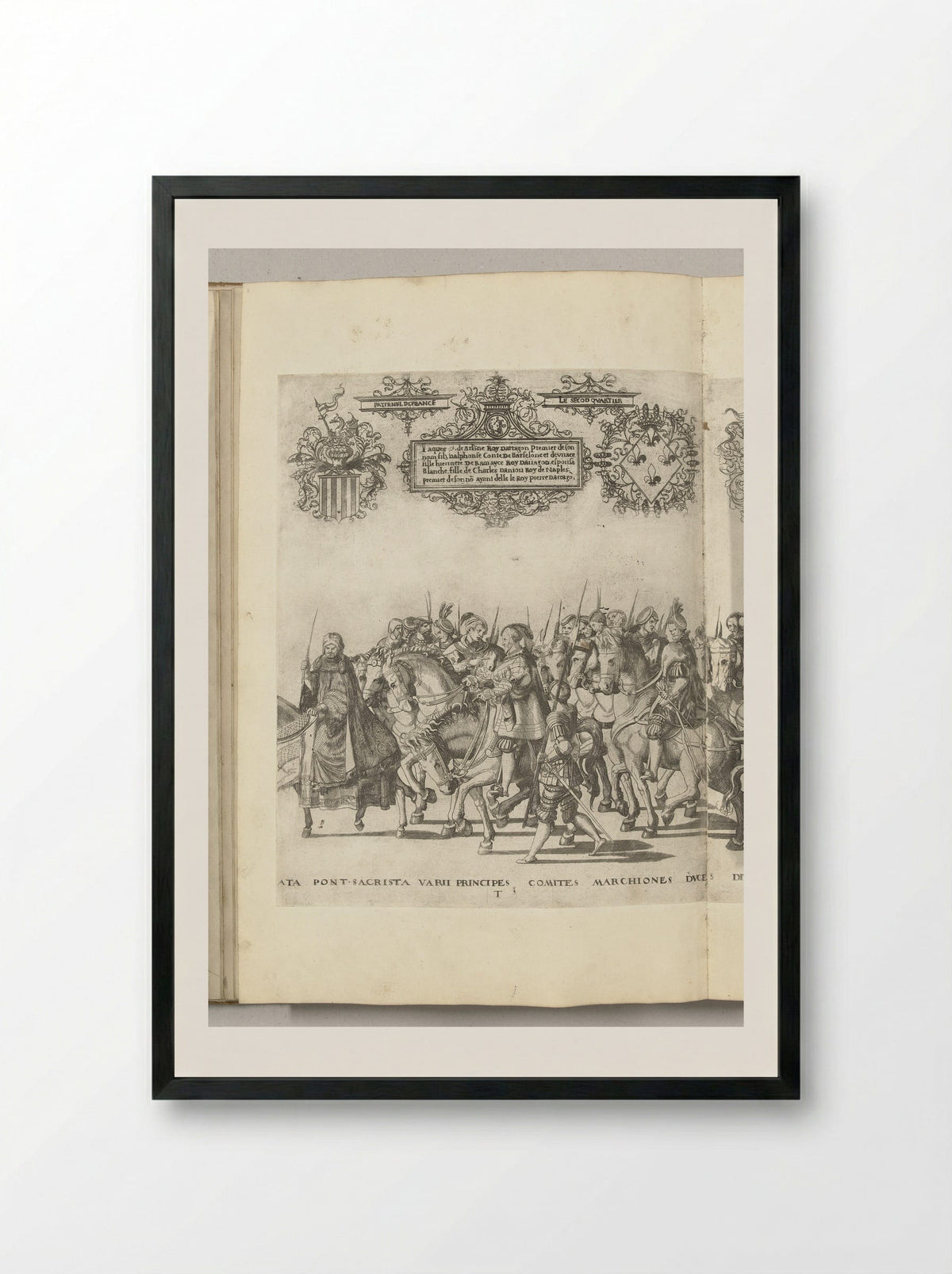Diverse edelen, plaat T - Nicolaas Hogenberg - Framed Print Black