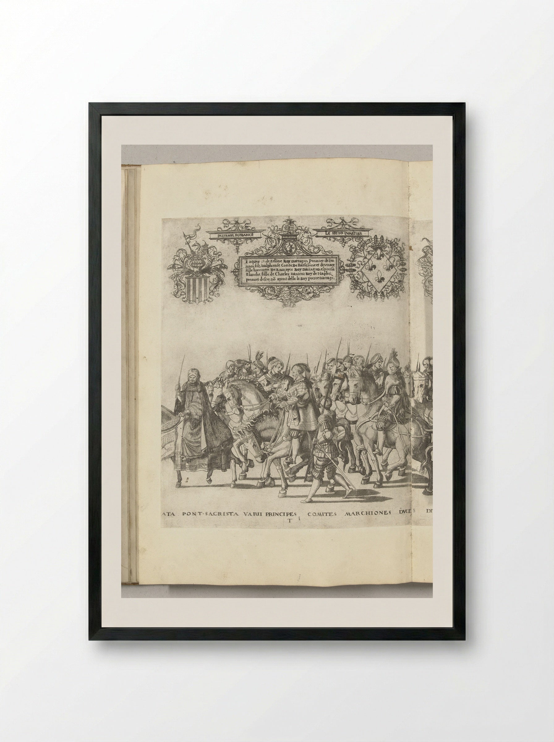 Diverse edelen, plaat T - Nicolaas Hogenberg - Framed Print Black