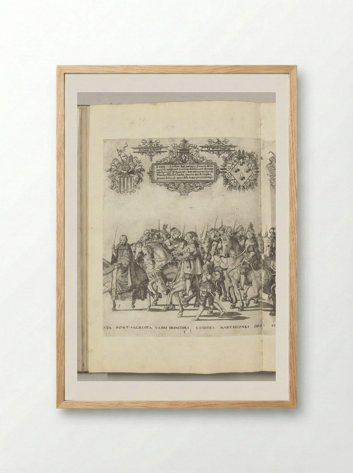 Diverse edelen, plaat T - Nicolaas Hogenberg - Framed Print Wood