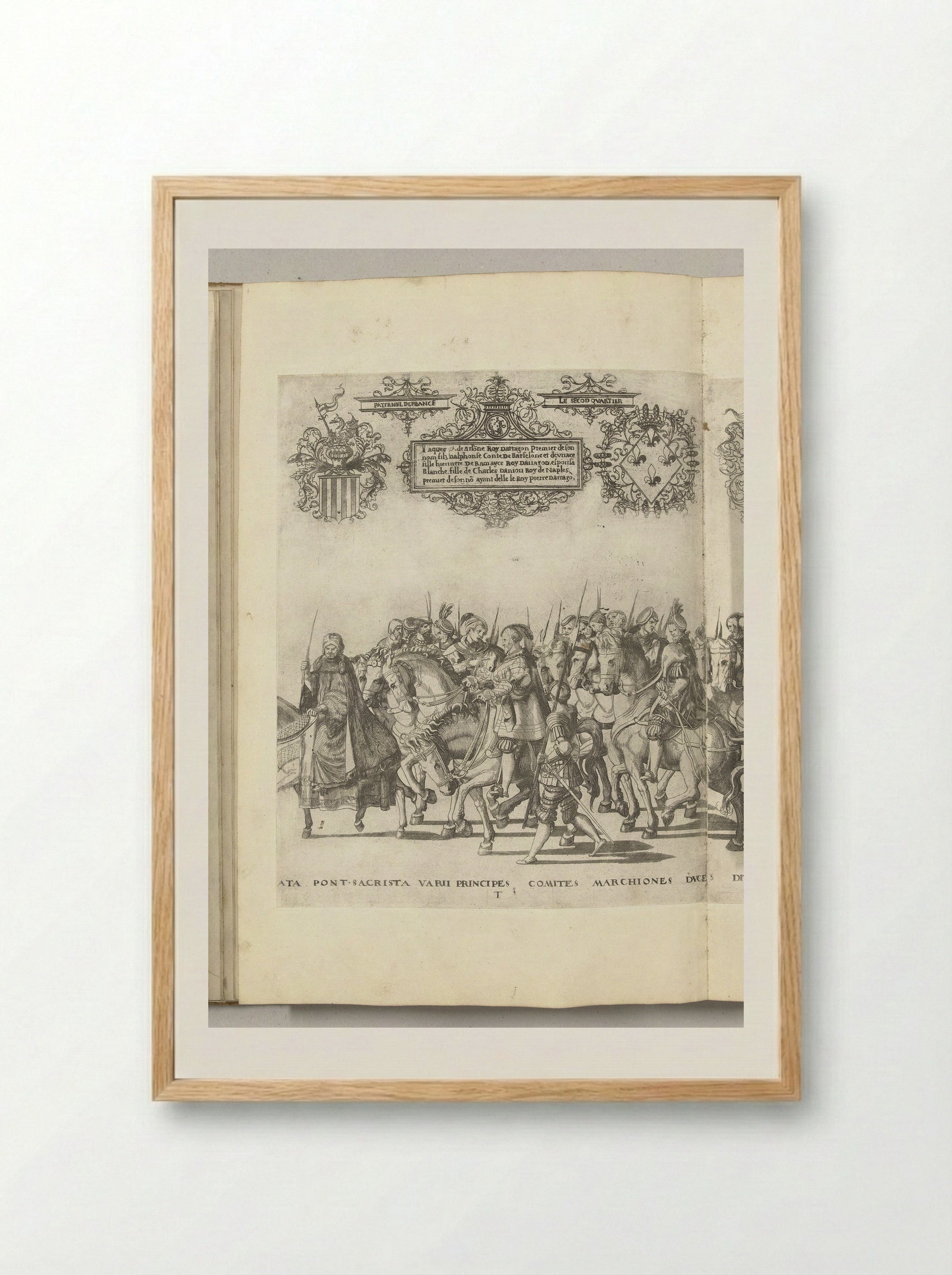 Diverse edelen, plaat T - Nicolaas Hogenberg - Framed Print Wood