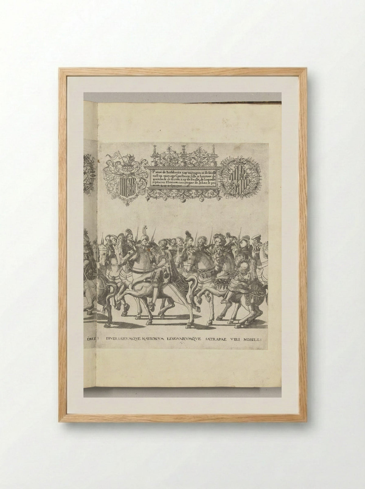 Diverse edelen, plaat U - Nicolaas Hogenberg - Framed Print Wood
