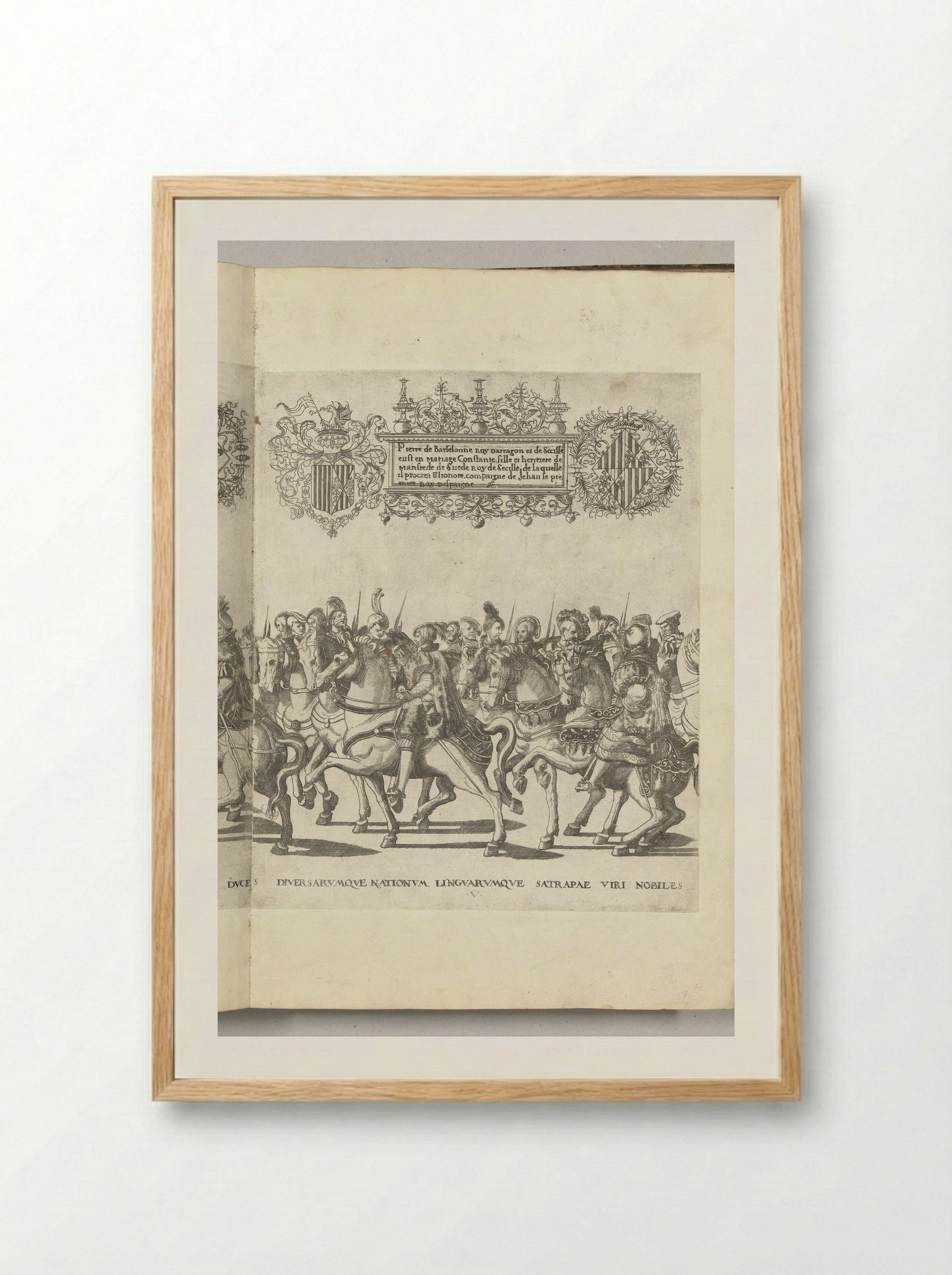 Diverse edelen, plaat U - Nicolaas Hogenberg - Framed Print Wood