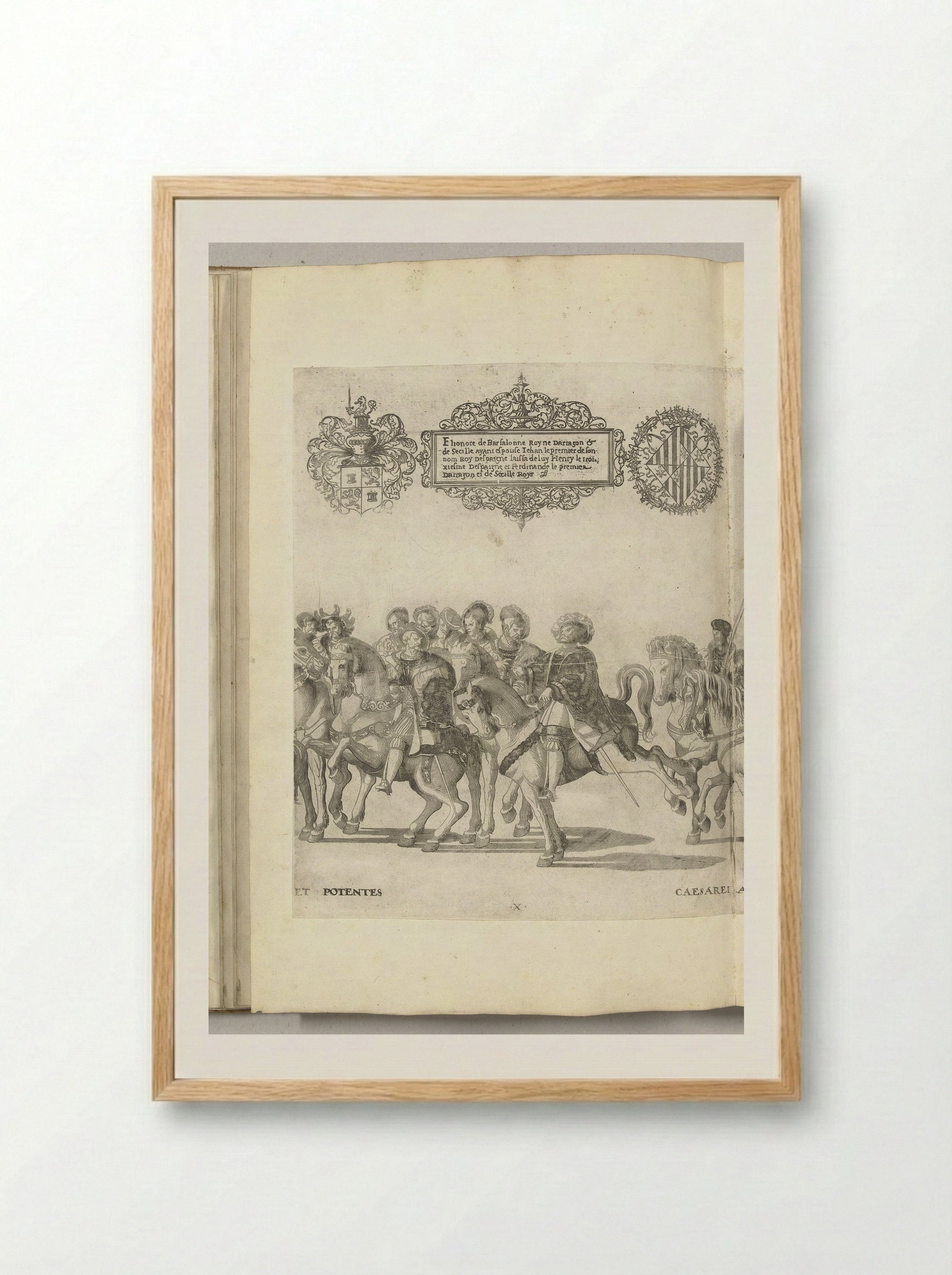 Diverse edelen, plaat X - Nicolaas Hogenberg - Framed Print Wood