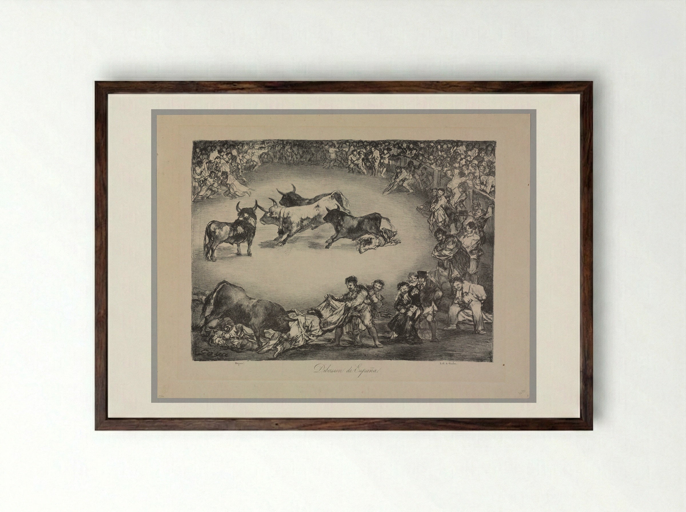 Diversión de España - Francisco José de Goya y Lucientes - Framed Print Dark Wood