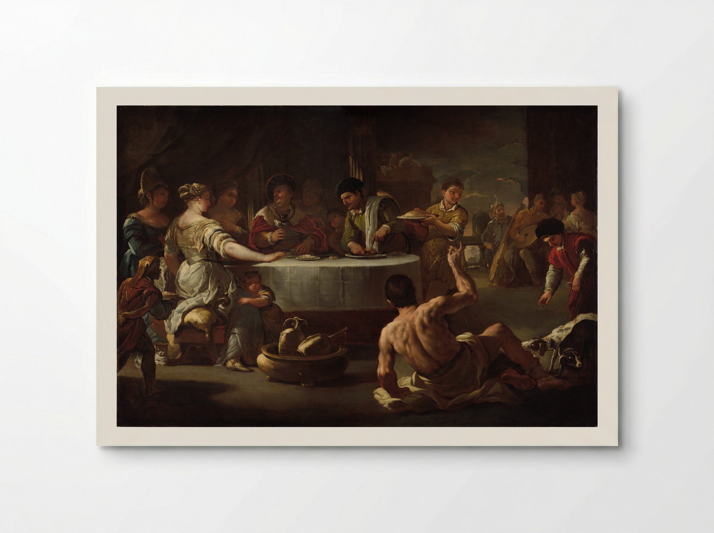 Dives and Lazarus - Luca Giordano - Poster