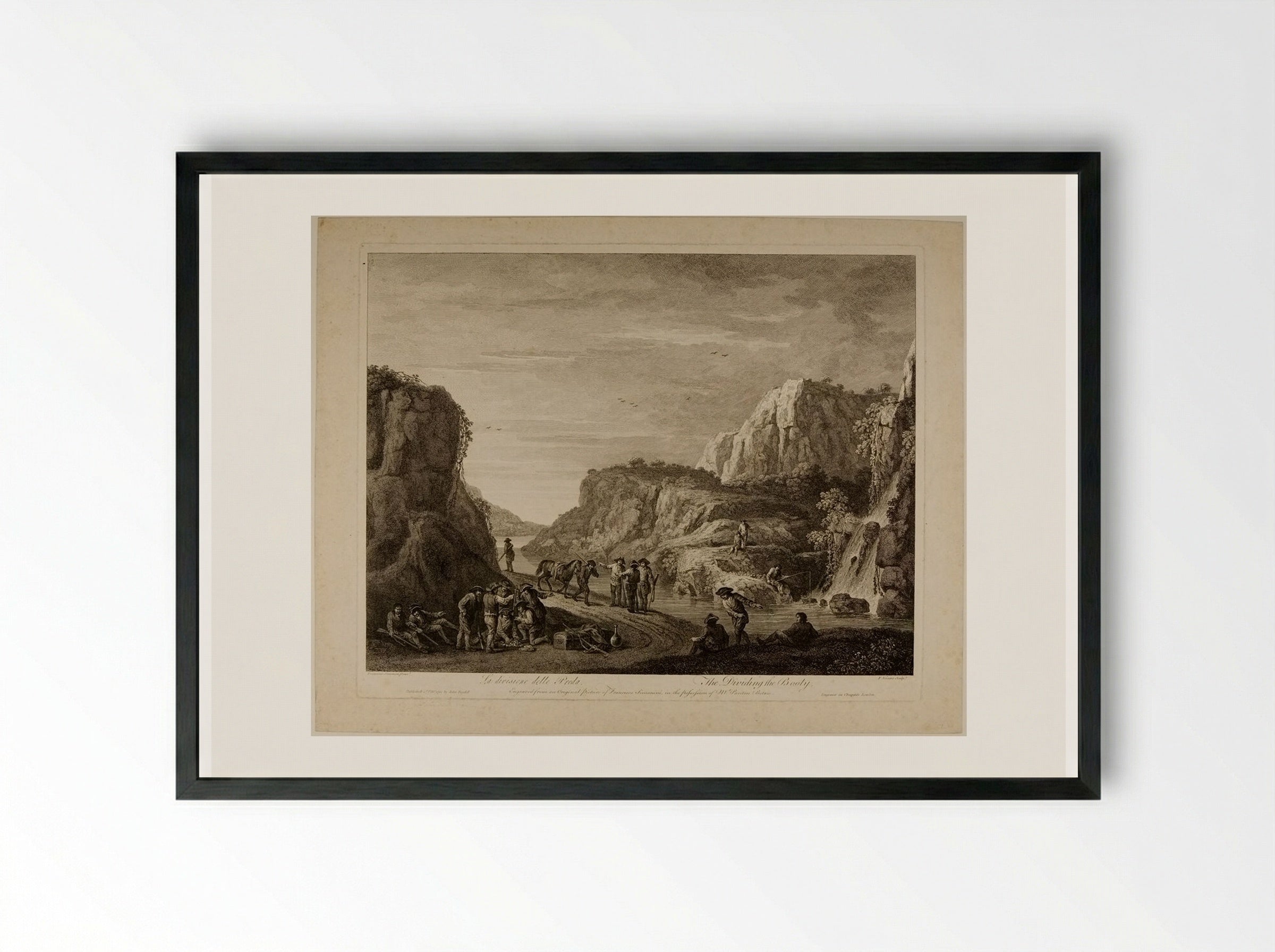 Dividing the Booty - François Vivares - Framed Print Black