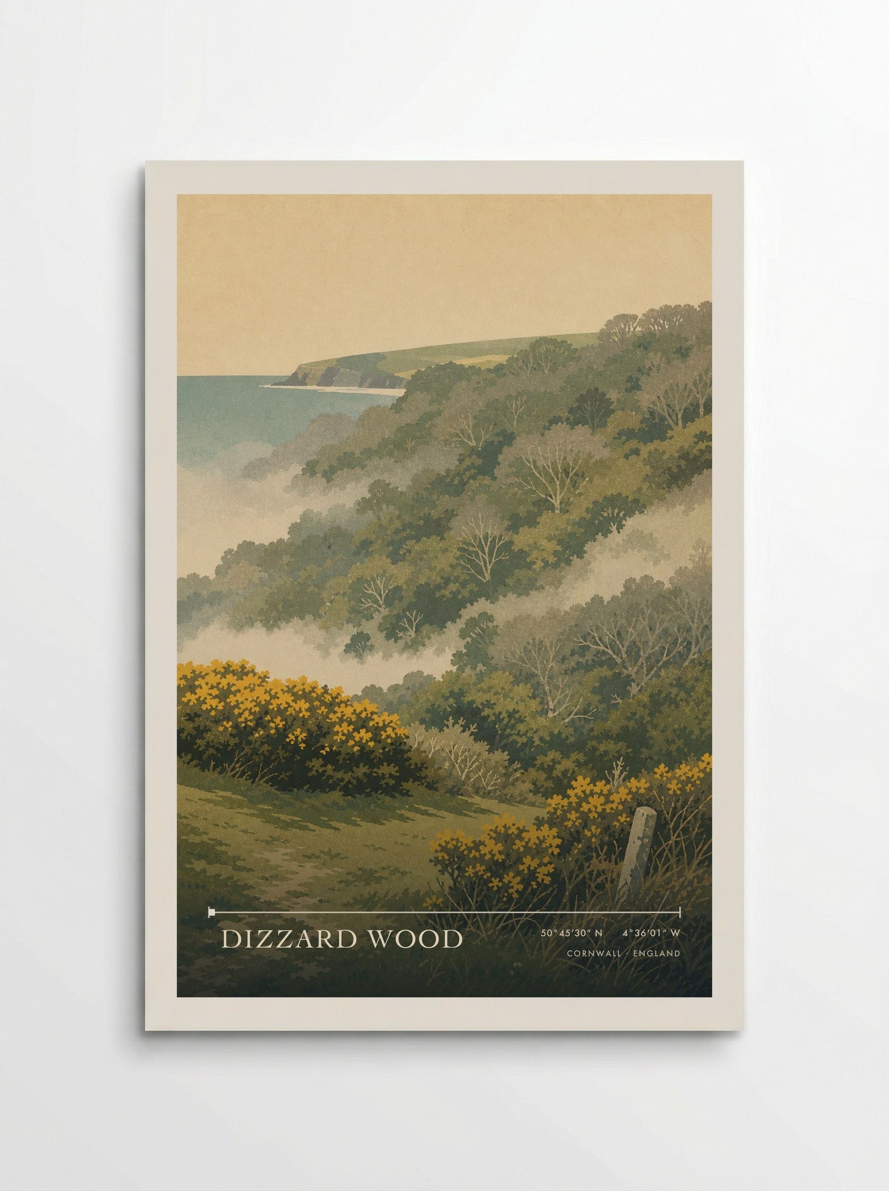 Dizzard Wood Cornwall England Travel Poster - Poster