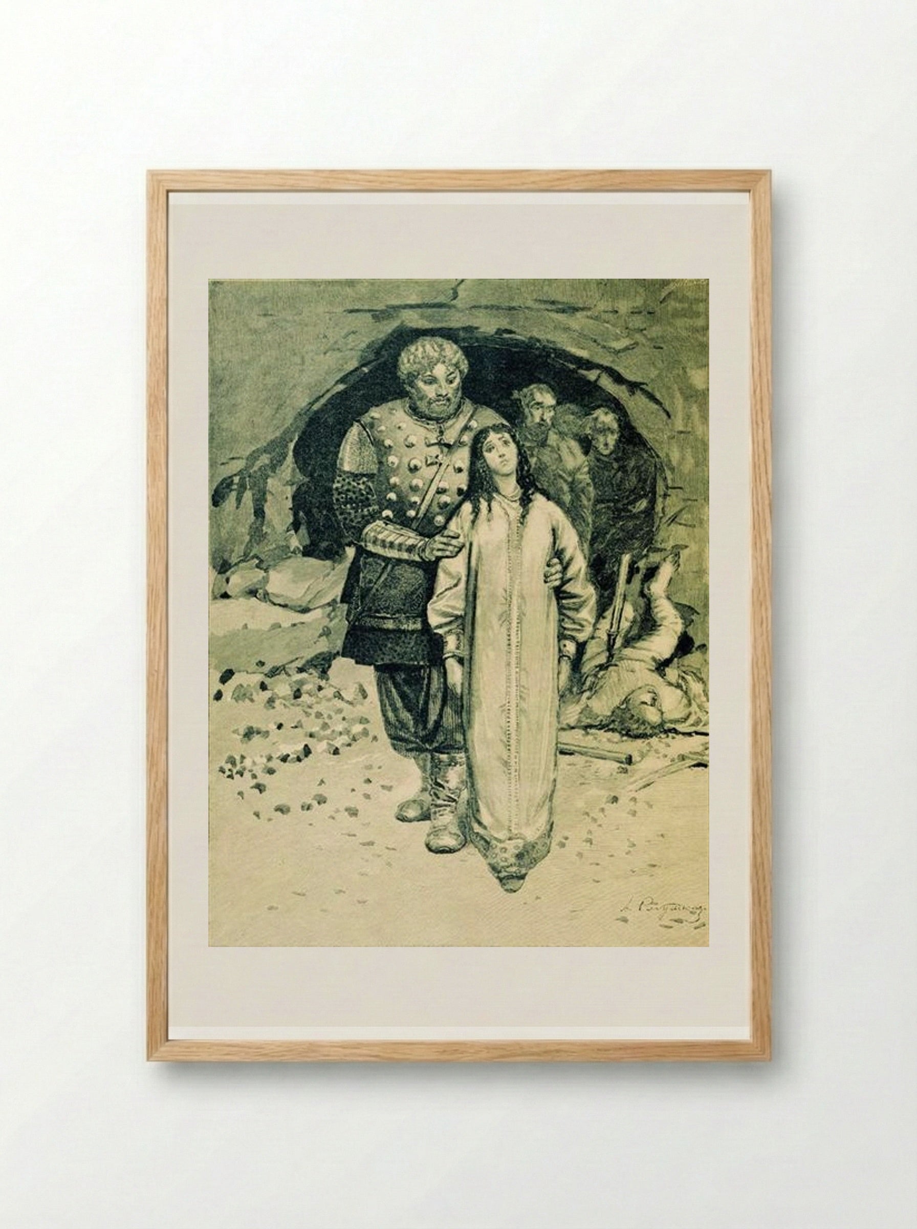 Dobrynya Nikitich - Andrei Ryabushkin - Framed Print Wood