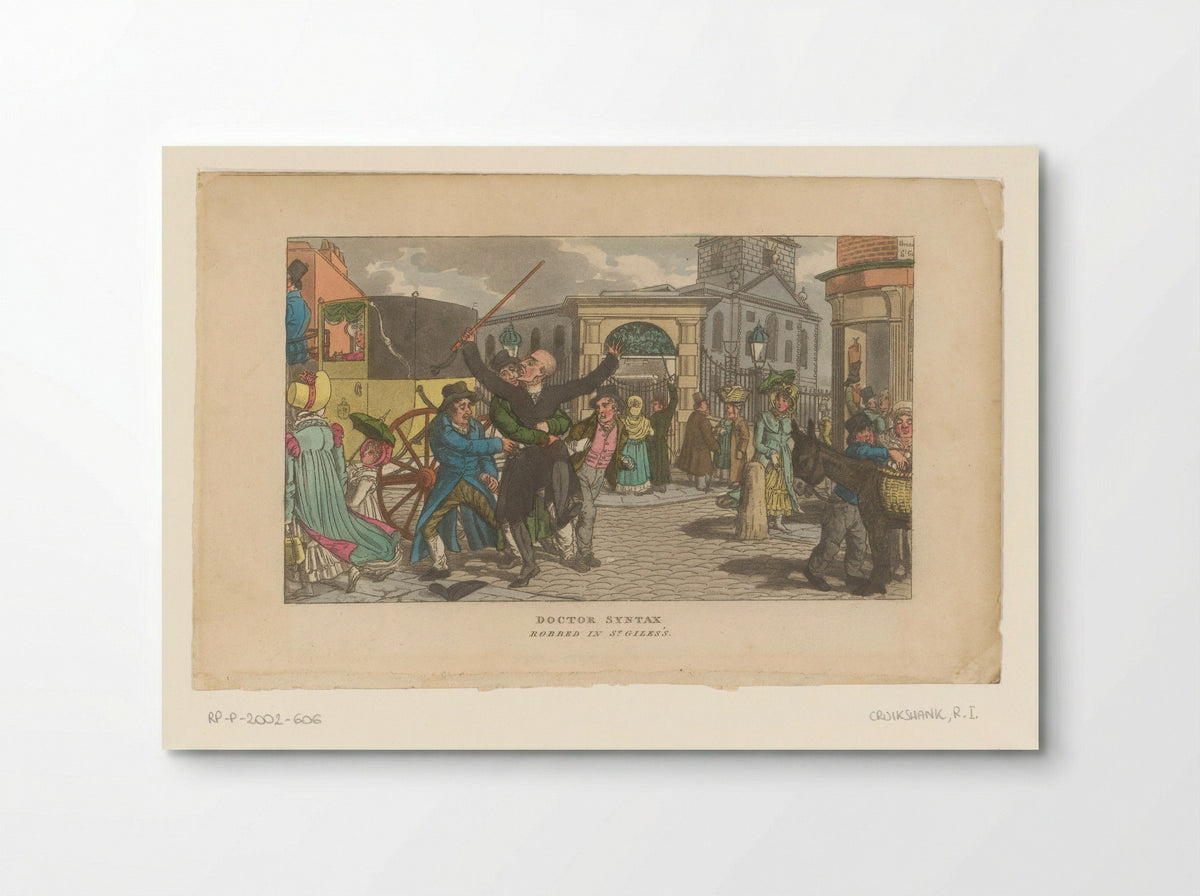 Doctor Syntax Robbed in St. Giles - Robert Isaac Cruikshank - Poster