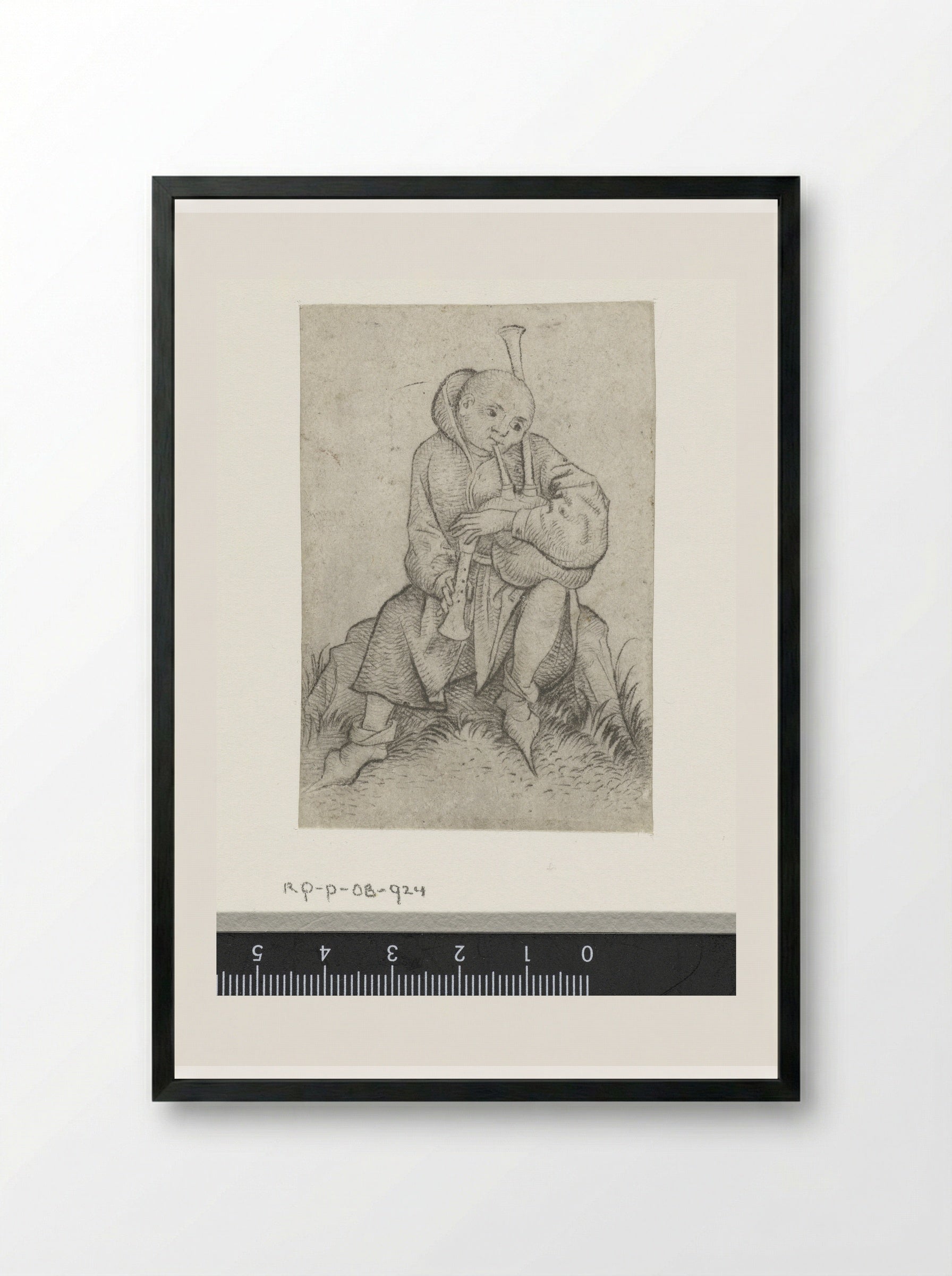 Doedelzakspeler - Master of the Amsterdam Cabinet - Framed Print Black