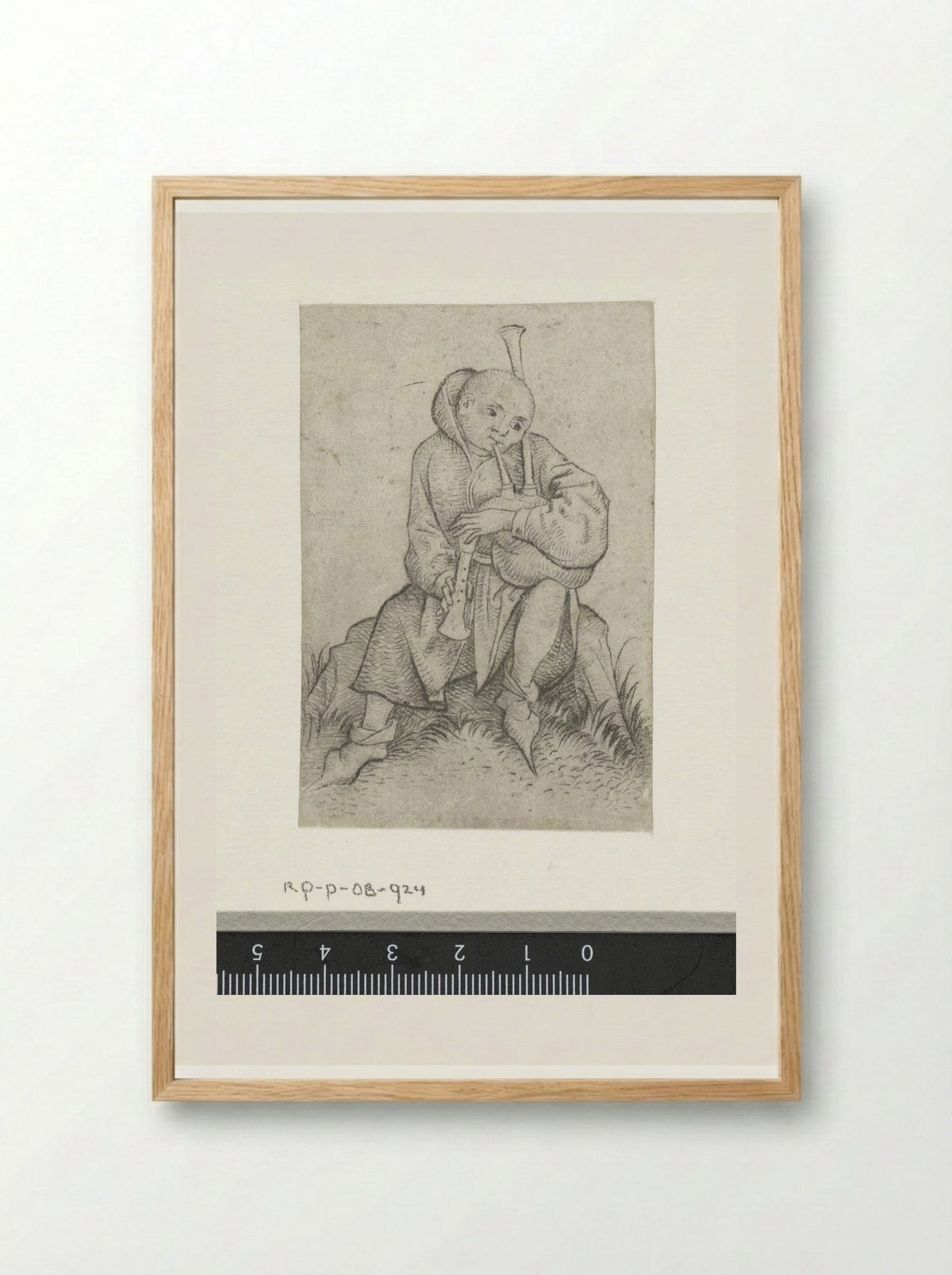 Doedelzakspeler - Master of the Amsterdam Cabinet - Framed Print Wood