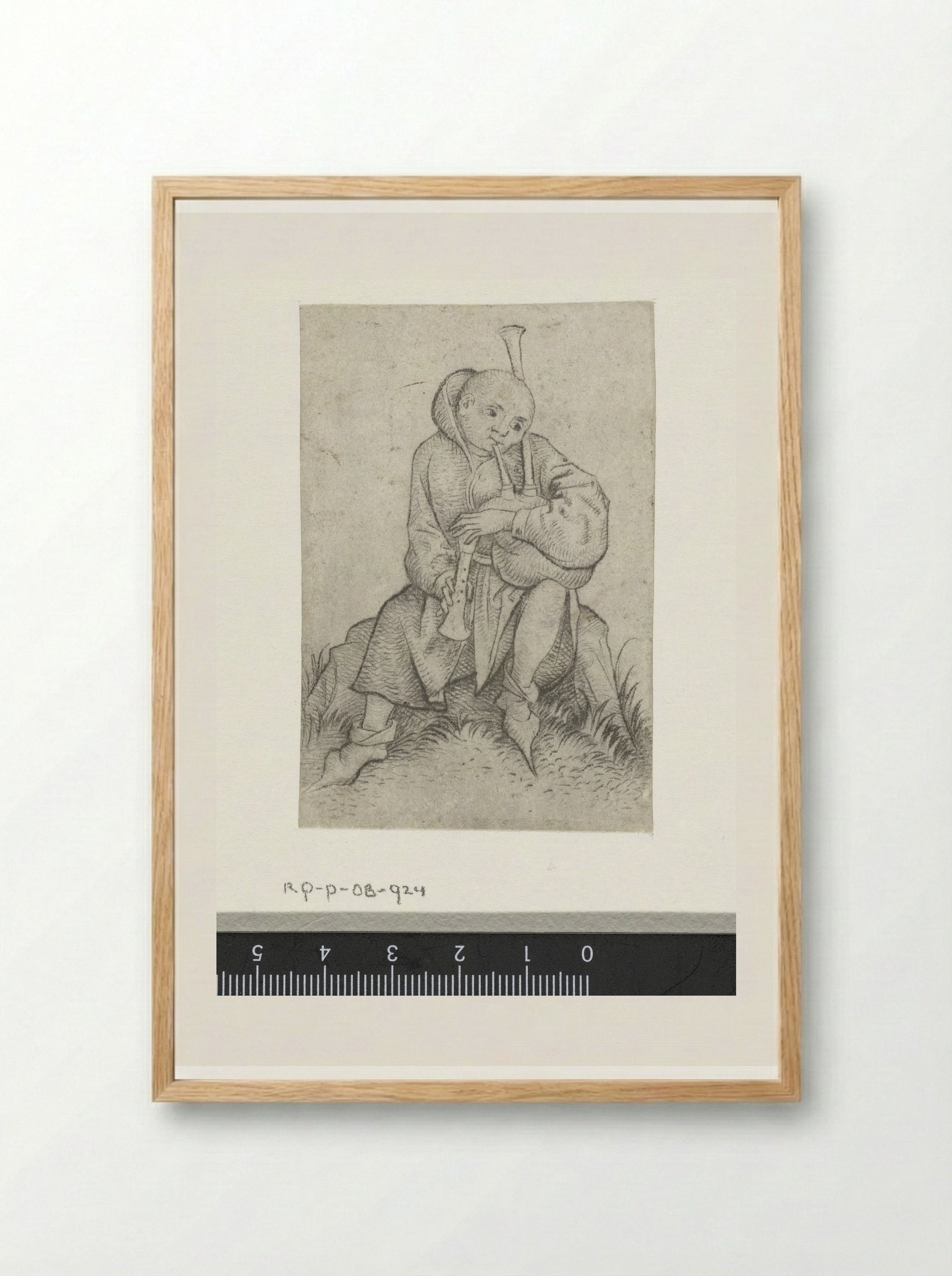 Doedelzakspeler - Master of the Amsterdam Cabinet - Framed Print Wood