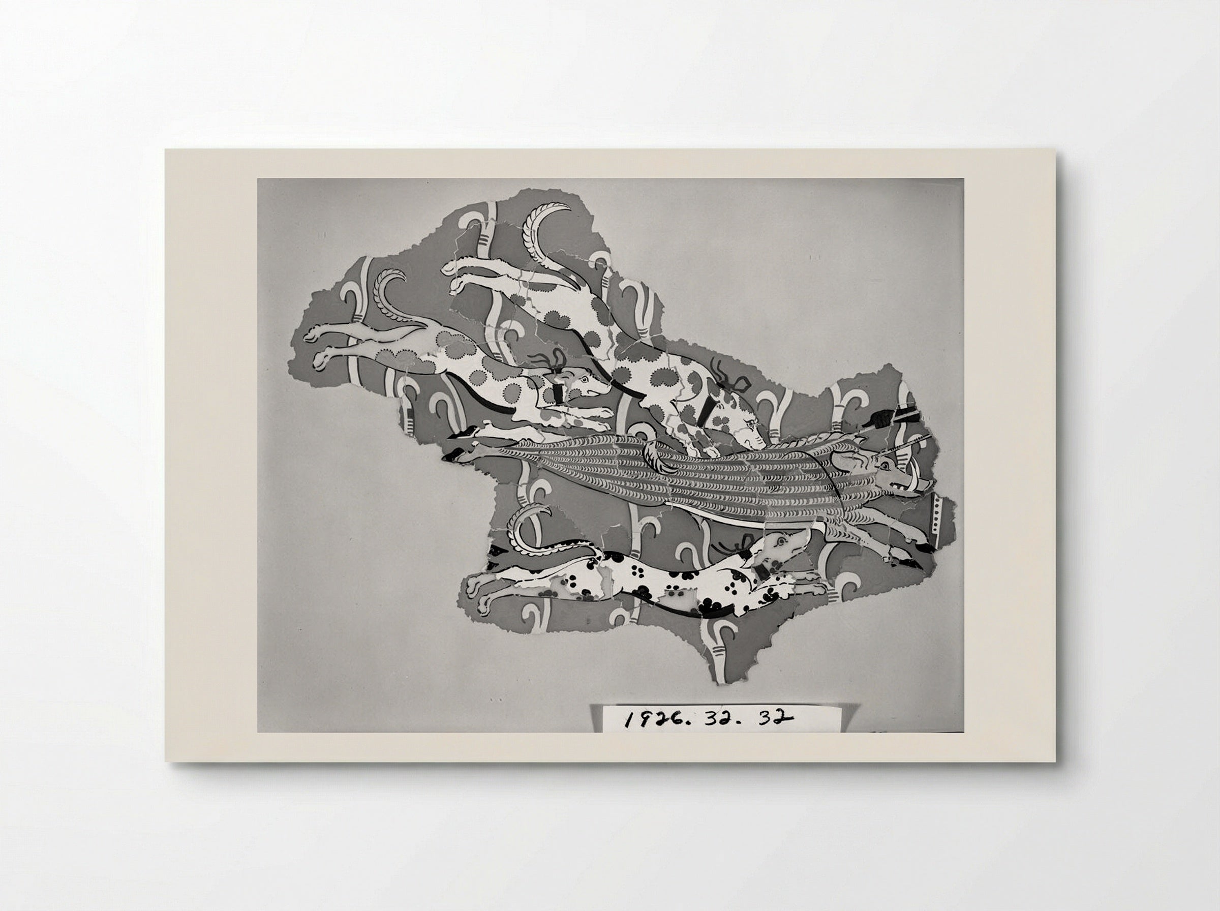 Dogs Attacking a Boar (after a fresco from the Palace of Tiryns) - Fine Art Print - Poster