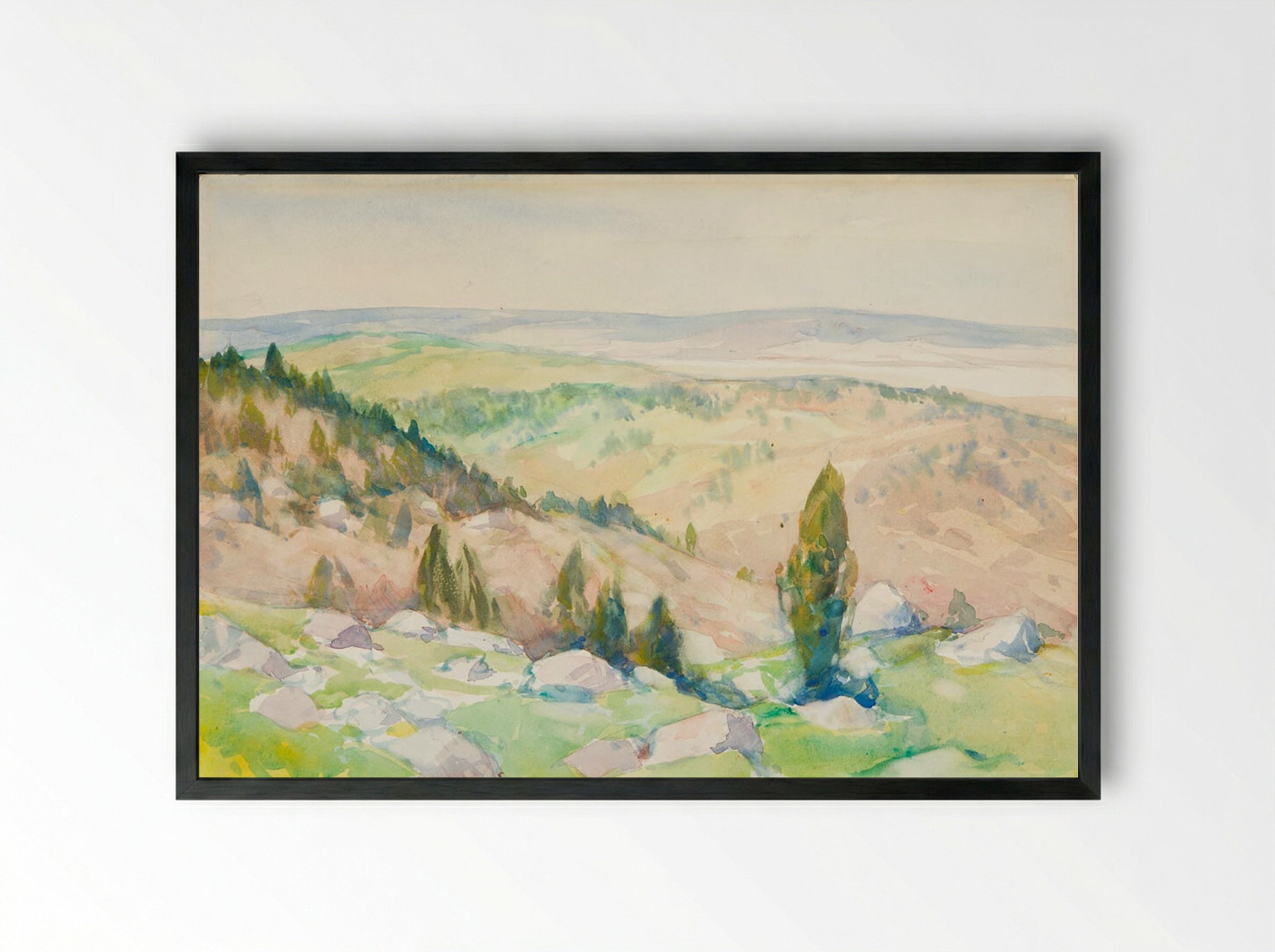 Dogtown Common, Cape Ann, Massachusetts - Charles Herbert Woodbury - Framed Print Black