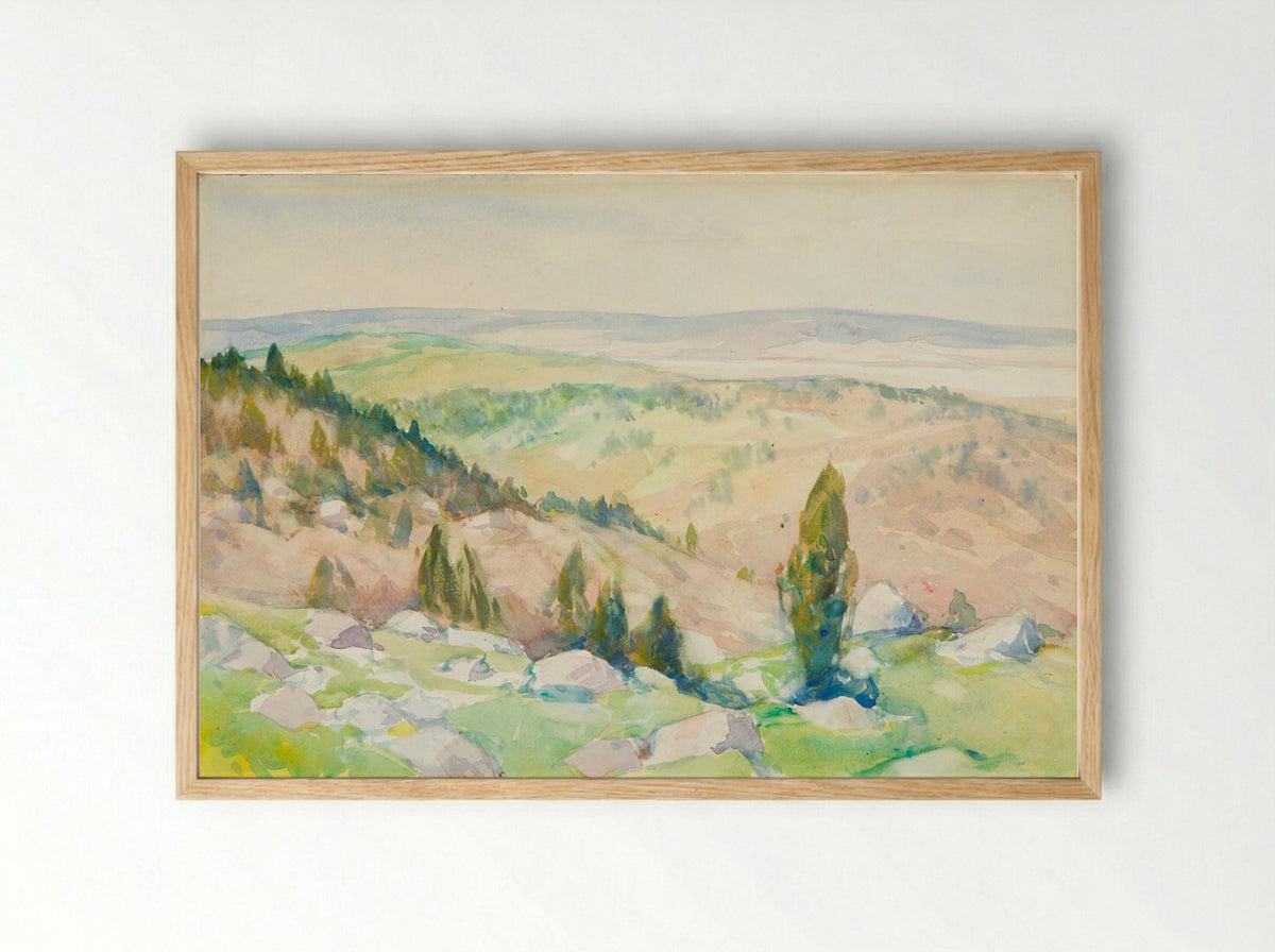 Dogtown Common, Cape Ann, Massachusetts - Charles Herbert Woodbury - Framed Print Wood