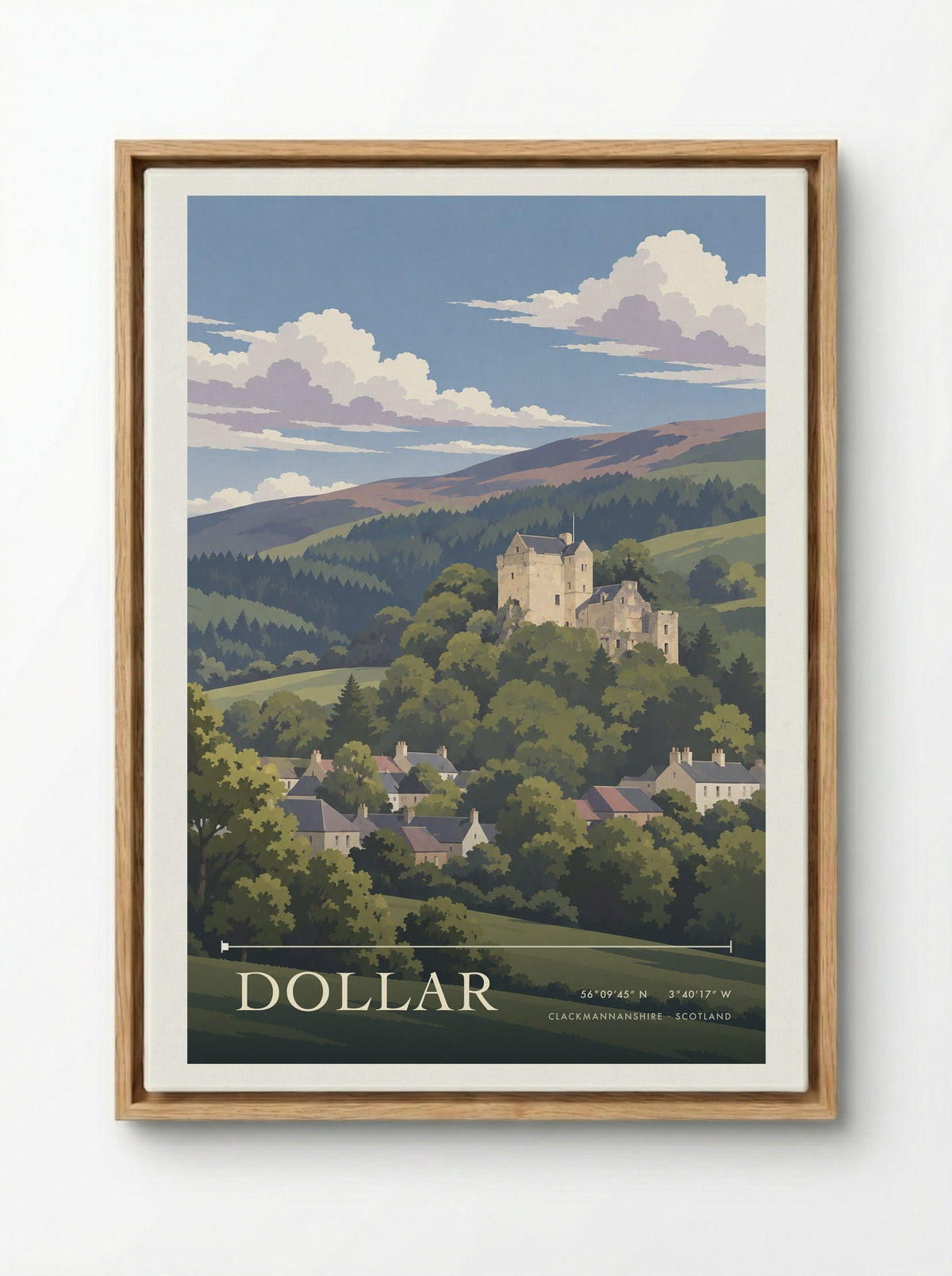 Dollar, Clackmannanshire | Travel Poster - Framed Canvas Wood