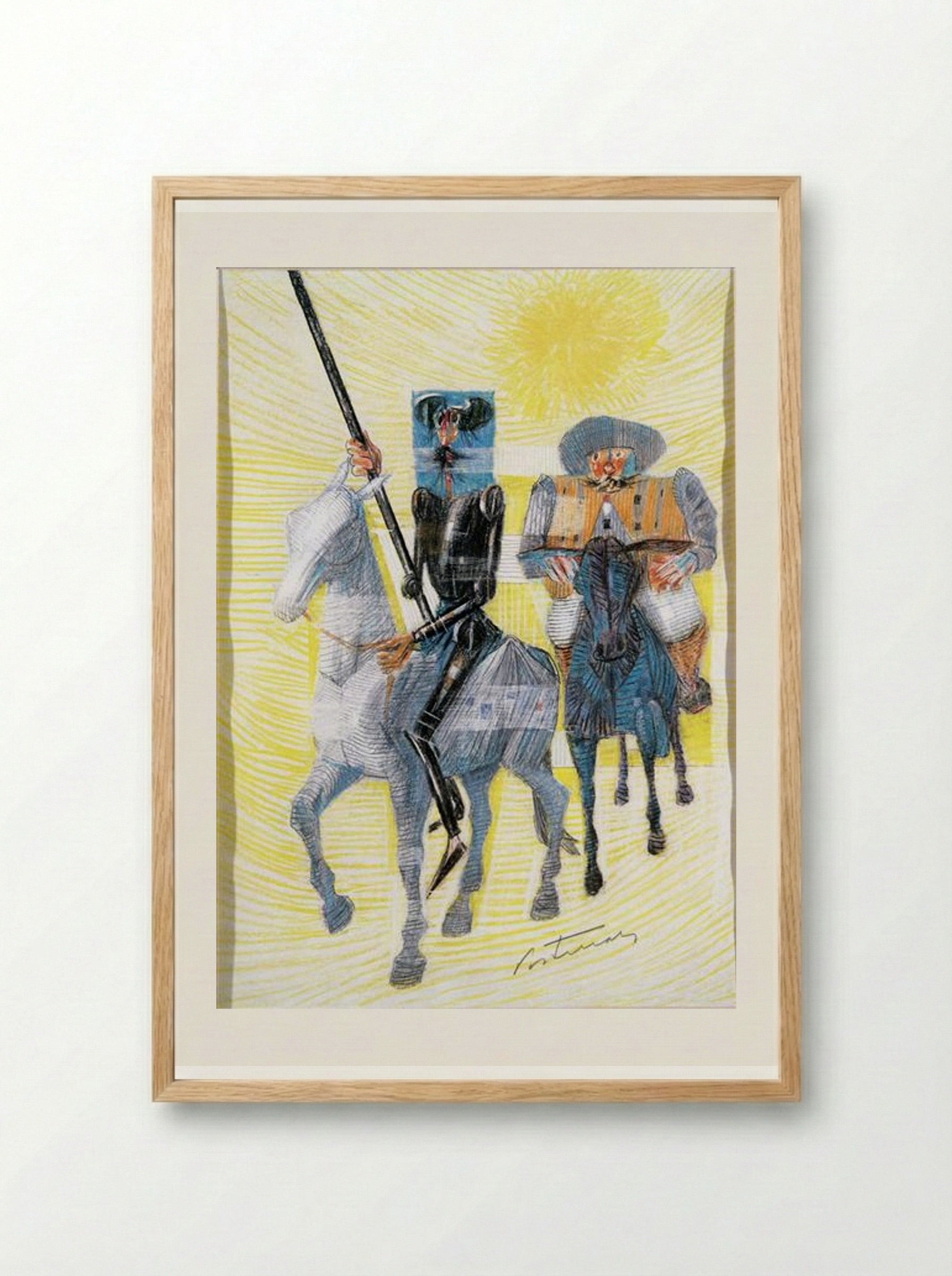 Dom Quixote e Sancho Pança Saindo para Suas Aventuras - Candido Portinari - Framed Print Wood