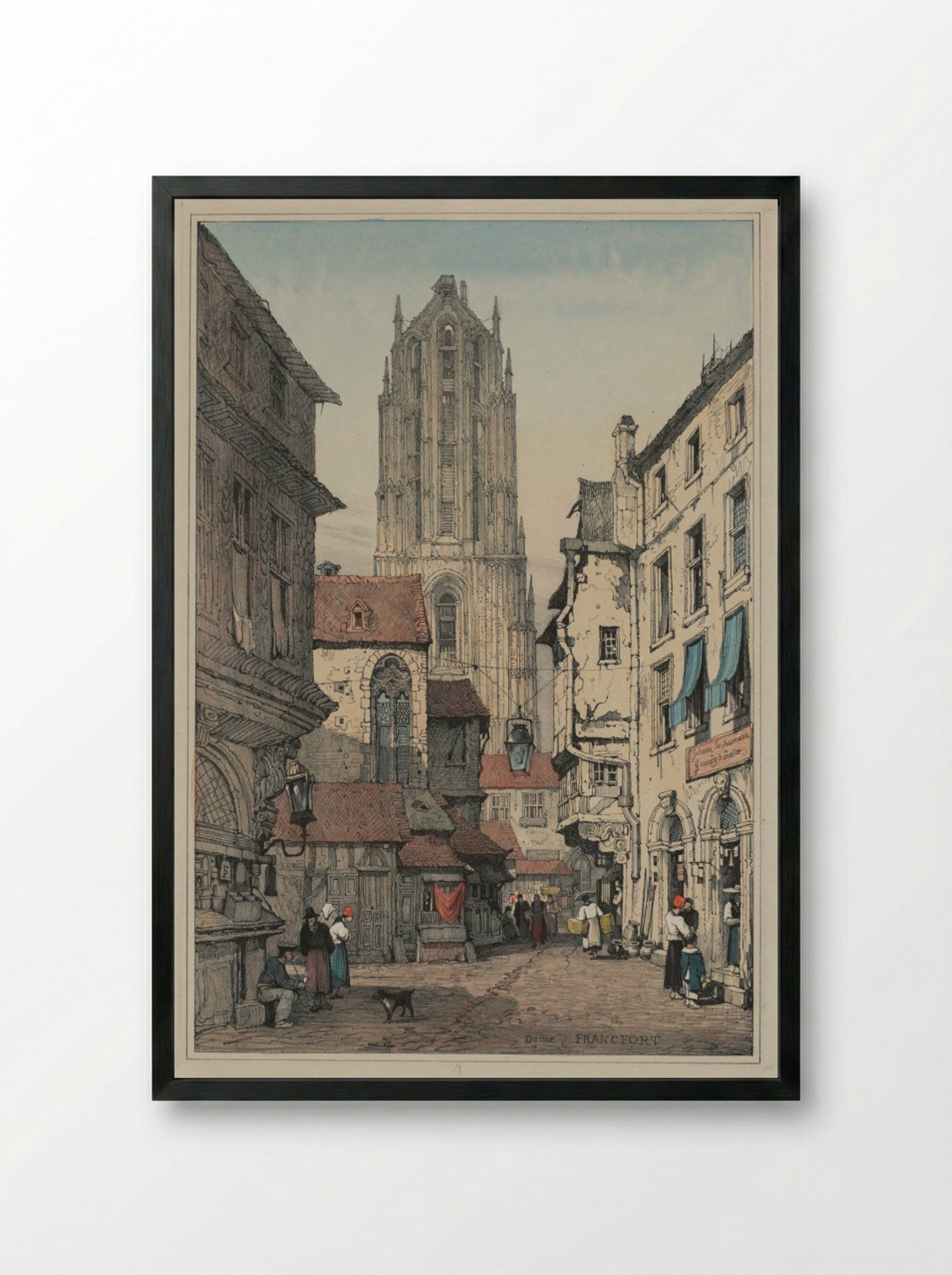 Dome, Francfort - Samuel Prout - Framed Print Black