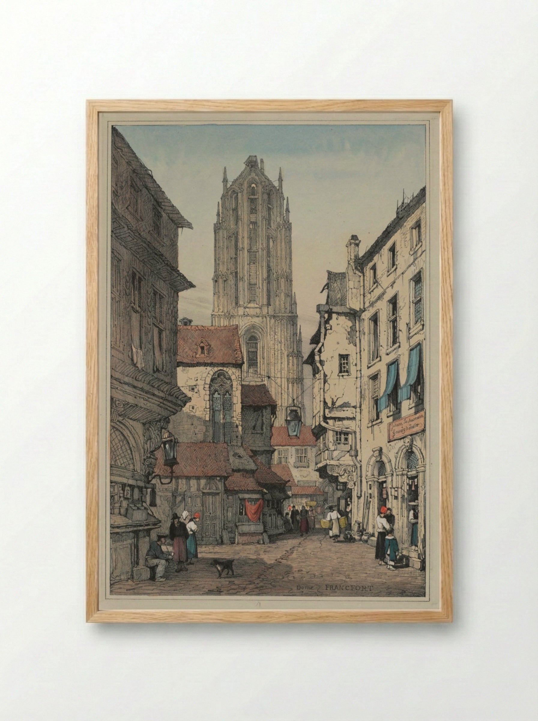 Dome, Francfort - Samuel Prout - Framed Print Wood