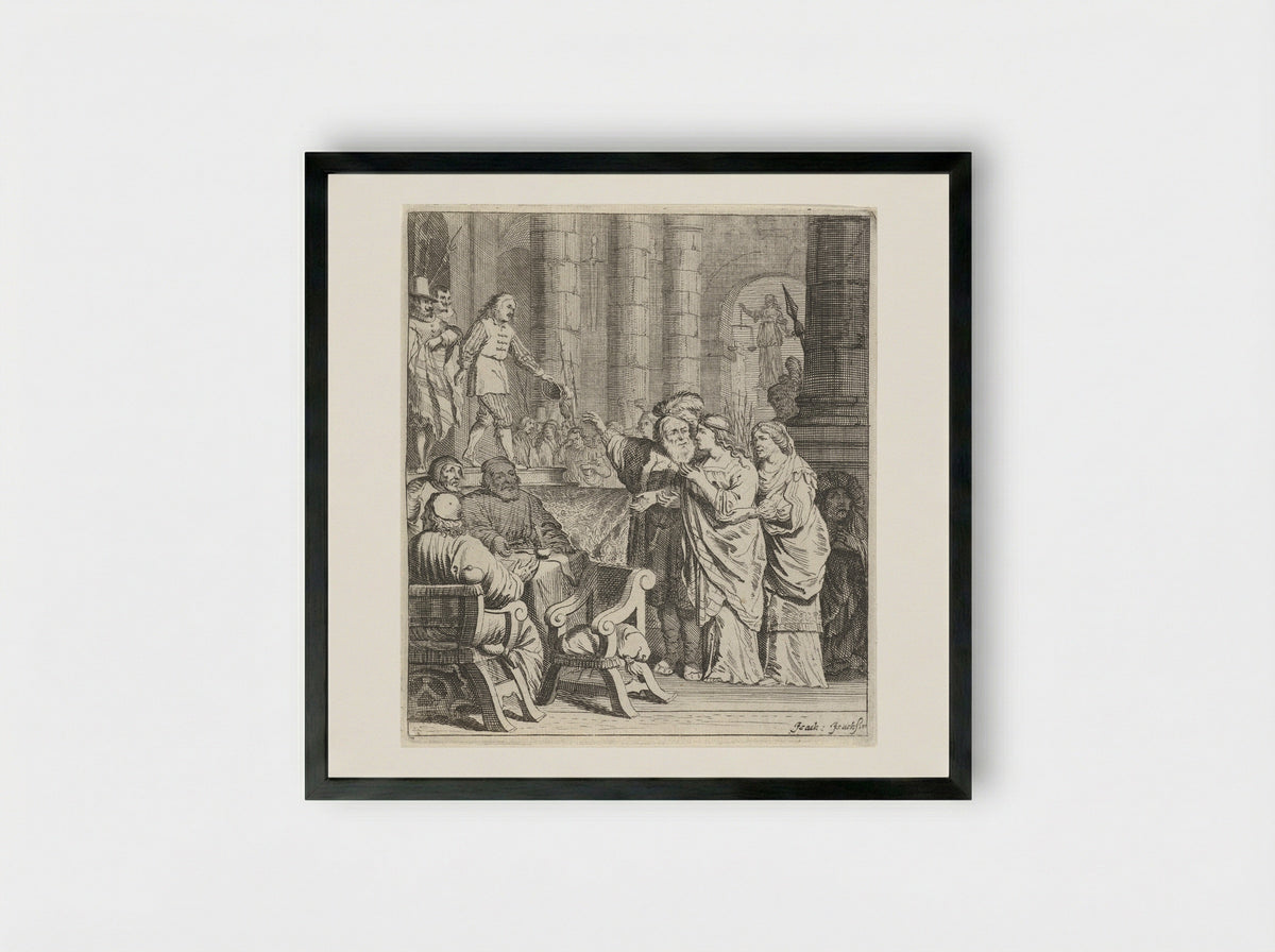 Don Jan en Konstance in de rechtbank - Pieter Nolpe - Framed Print Black