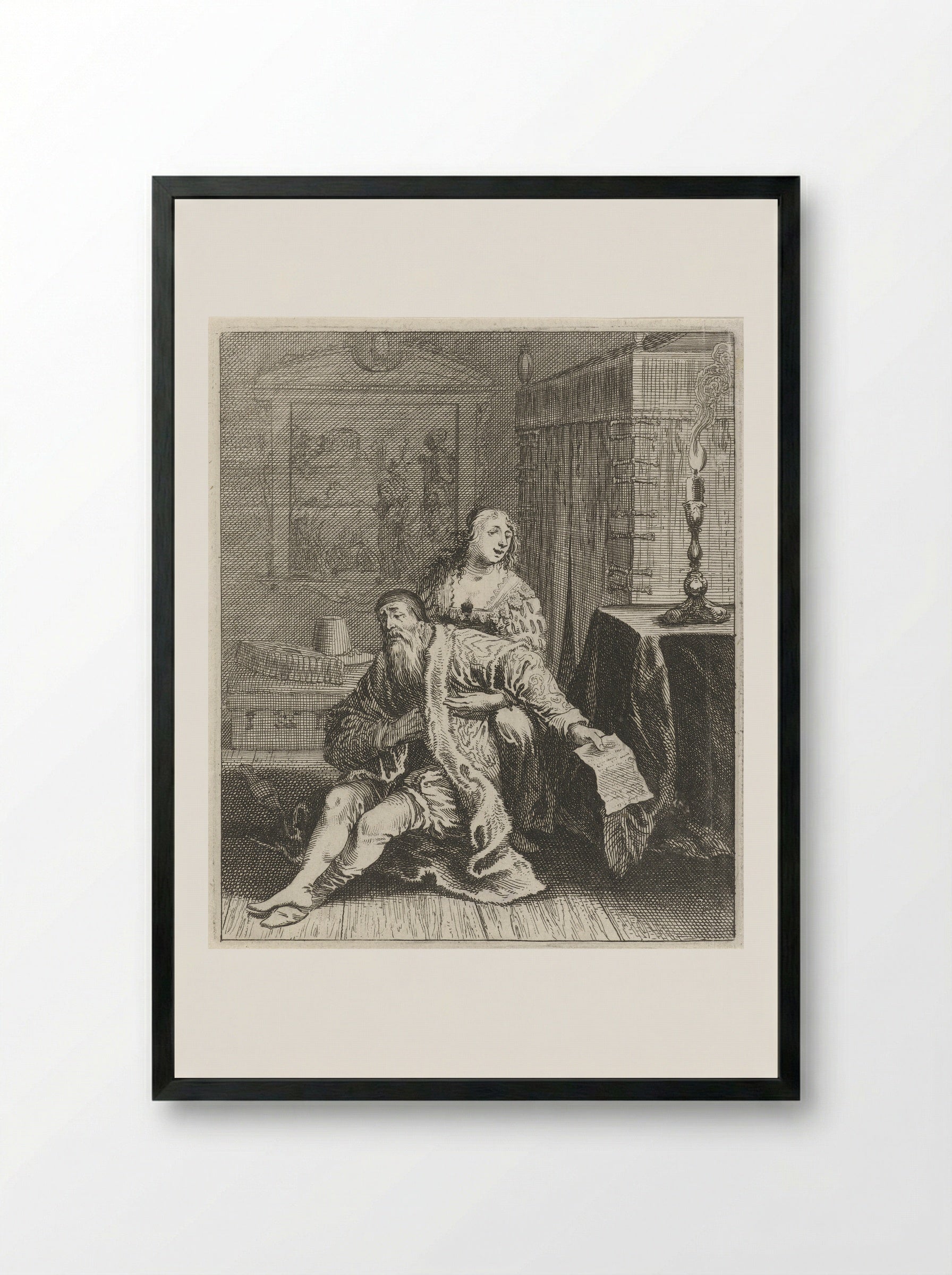 Don Philippo en Eleonora - Pieter Nolpe - Framed Print Black
