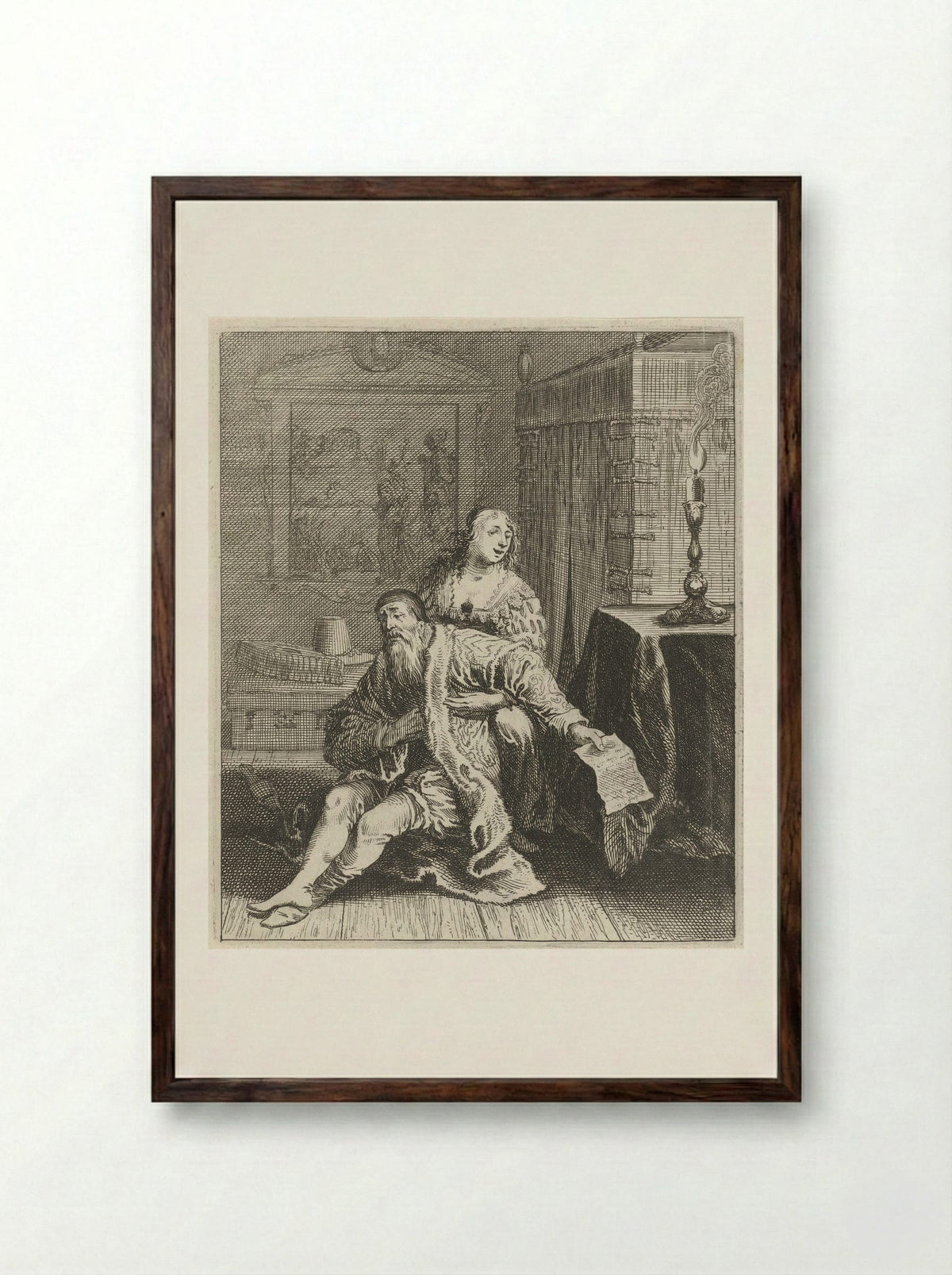 Don Philippo en Eleonora - Pieter Nolpe - Framed Print Dark Wood