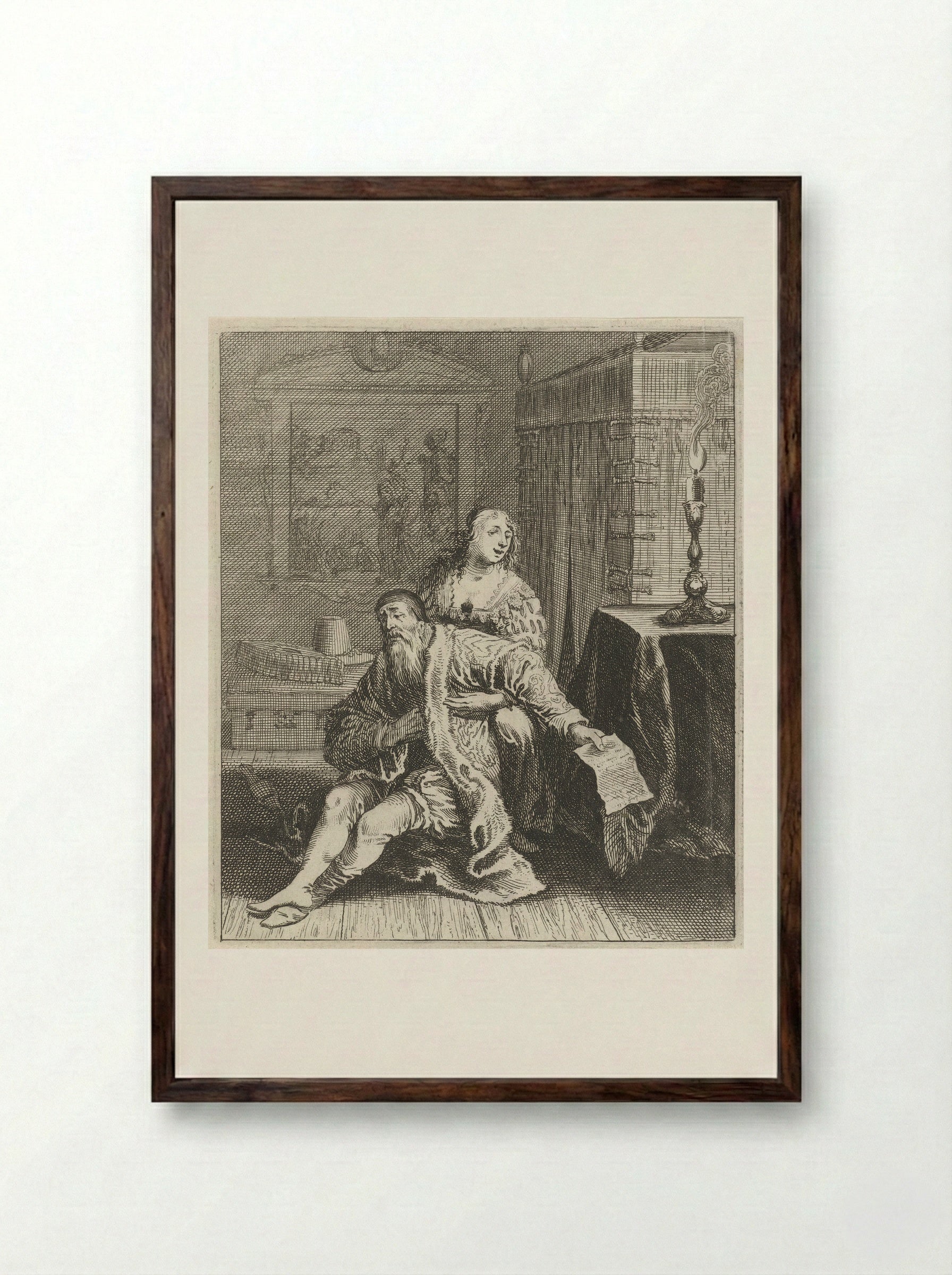Don Philippo en Eleonora - Pieter Nolpe - Framed Print Dark Wood