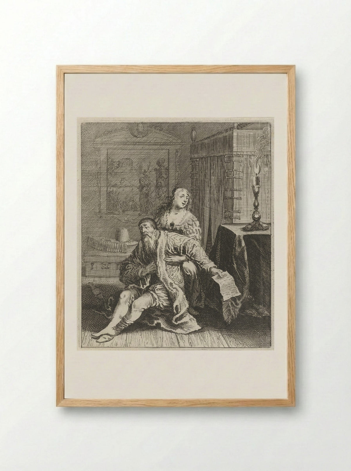 Don Philippo en Eleonora - Pieter Nolpe - Framed Print Wood