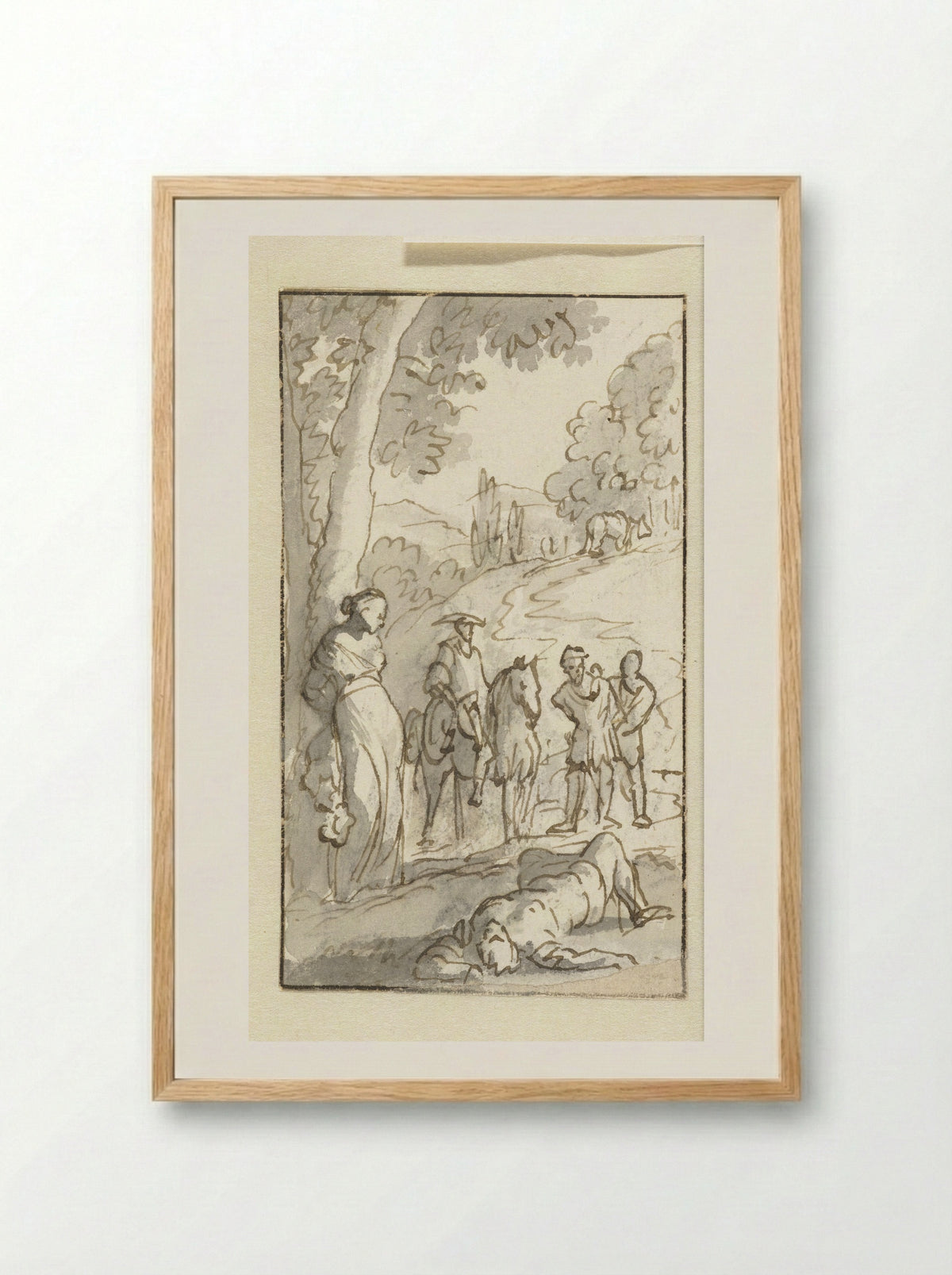 Don Quichotte bevrijdt Eugenia - Caspar Luyken - Framed Print Wood