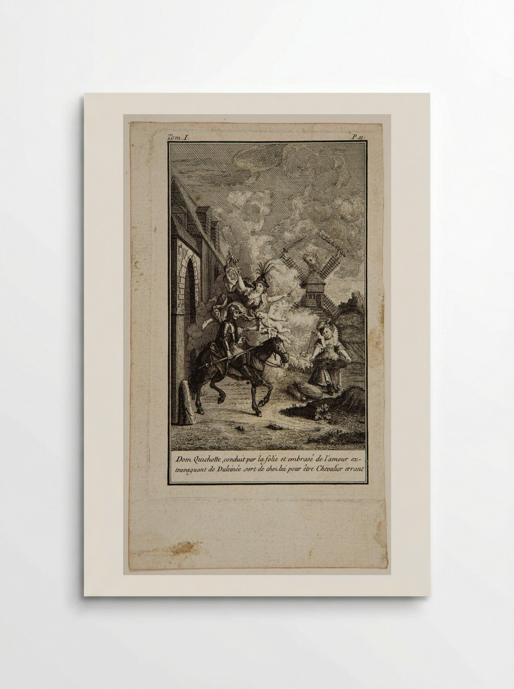 Don Quixote exits his house to become a wandering knight - Augustin de Saint-Aubin - Poster