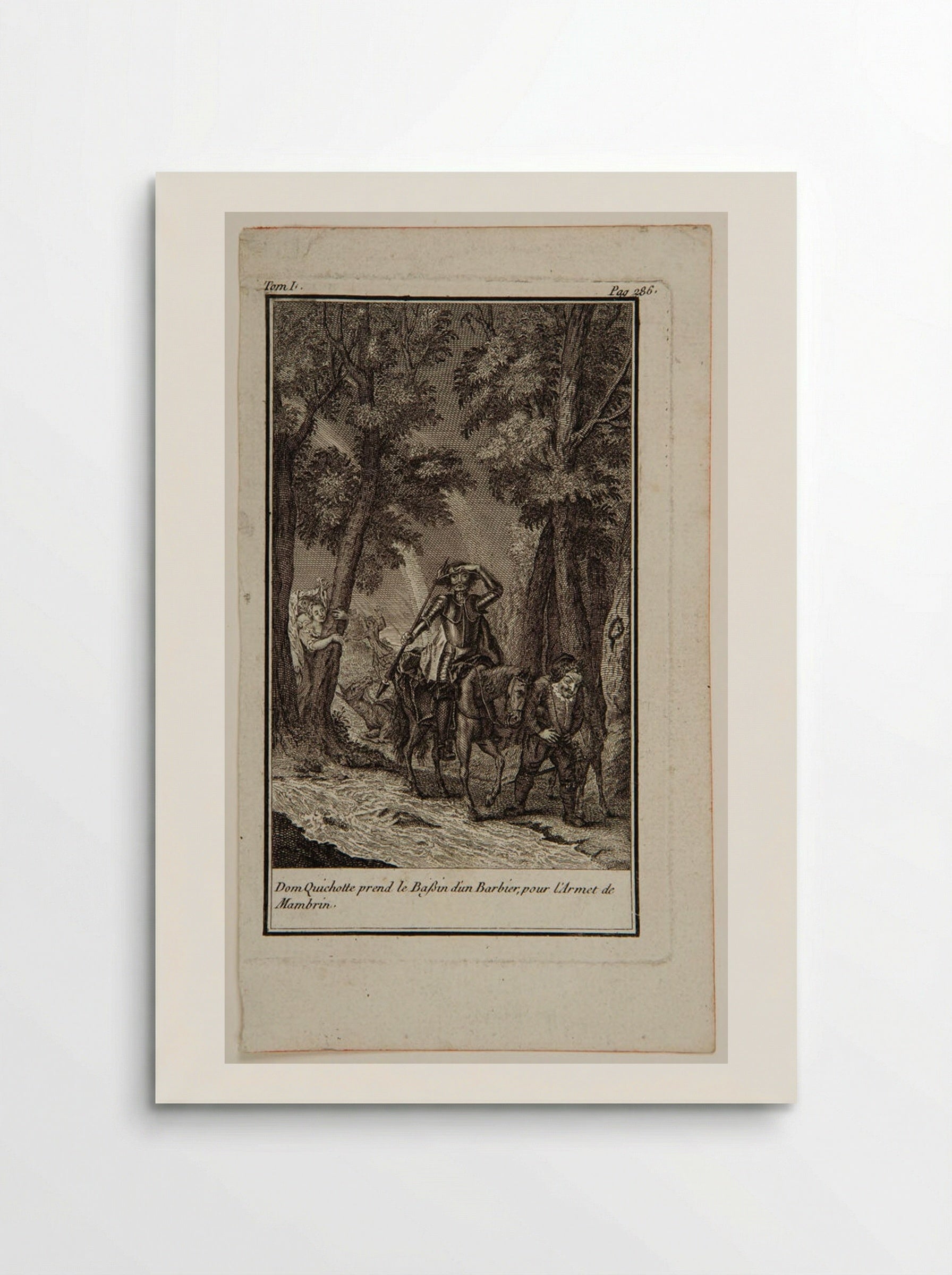 Don Quixote takes the wash basin of a barber - Augustin de Saint-Aubin - Poster