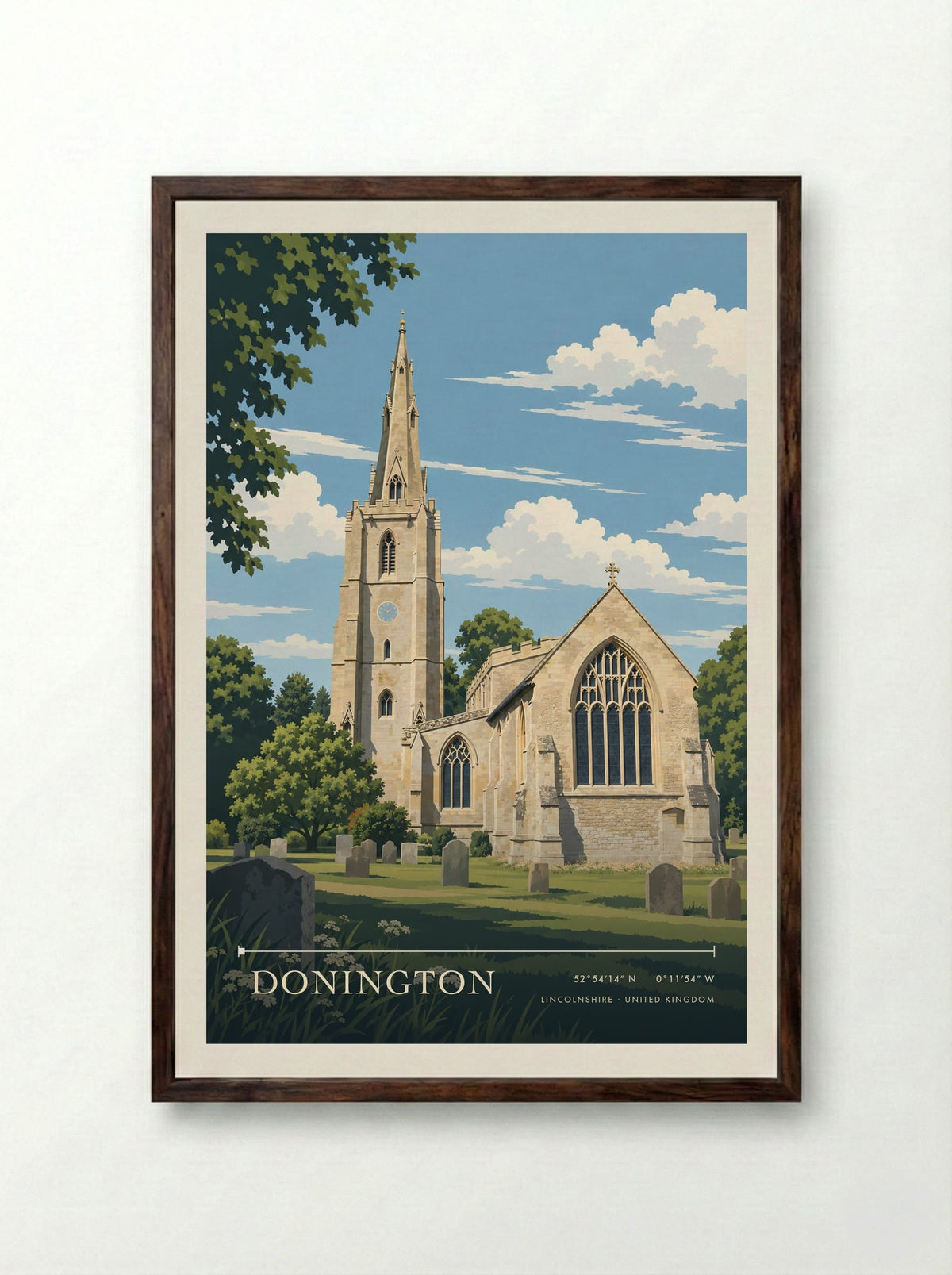 Donington, Lincolnshire | Travel Poster - Framed Print Dark Wood