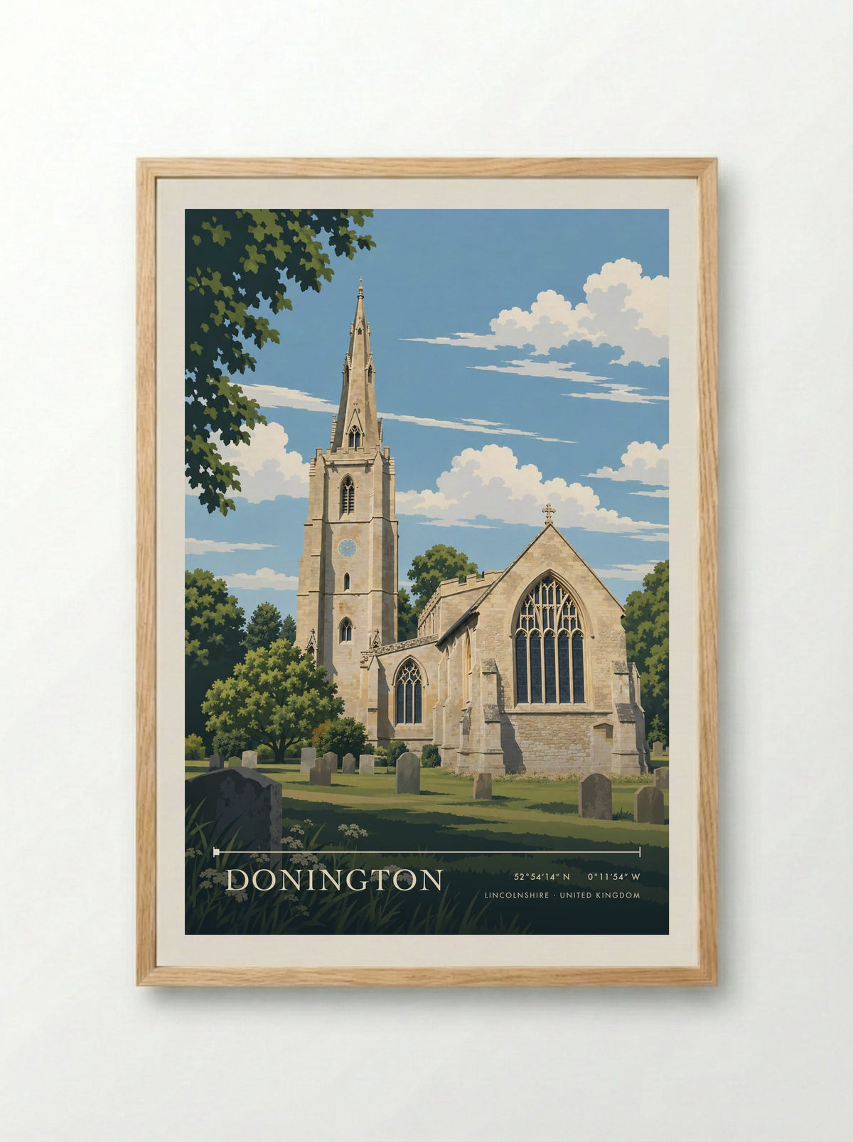 Donington, Lincolnshire | Travel Poster - Framed Print Wood